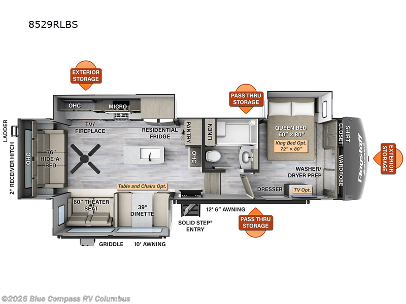 2023 Forest River Flagstaff Classic 8529RLBS - Used Fifth Wheel For Sale by Blue Compass RV Columbus in Delaware, Ohio features Slideout