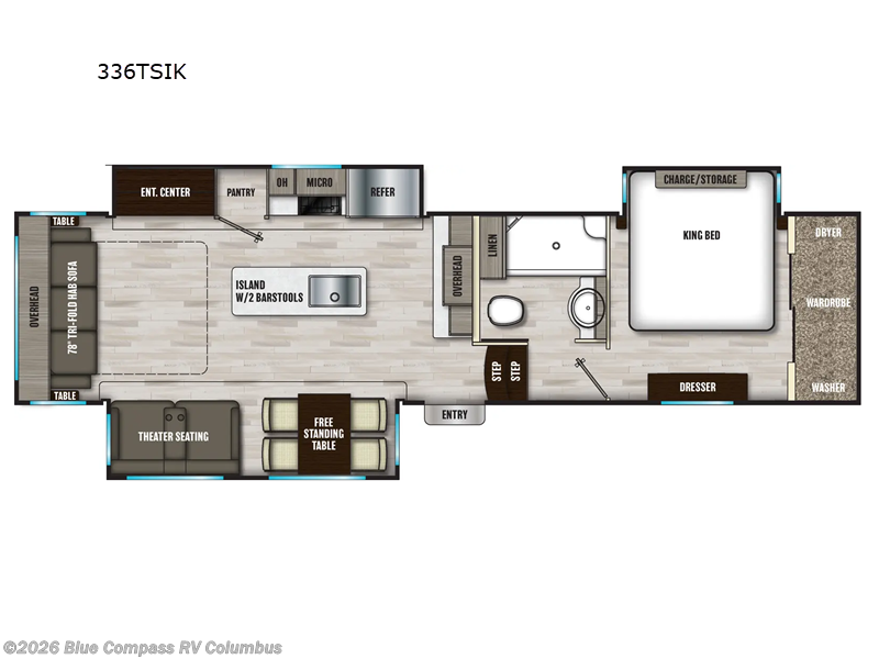2024 Coachmen Chaparral 336TSIK - Used Fifth Wheel For Sale by Blue Compass RV Columbus in Delaware, Ohio features Slideout