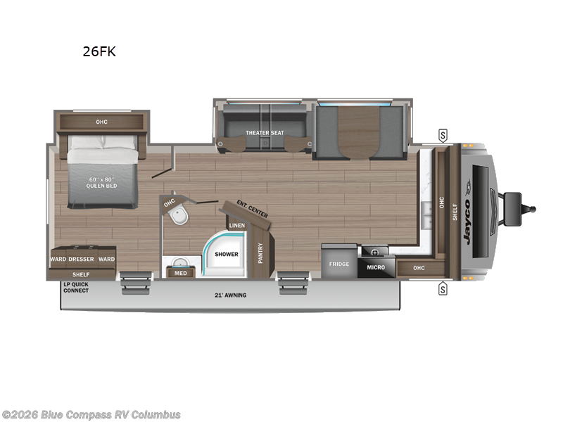 2024 Jayco White Hawk 26FK - Used Travel Trailer For Sale by Blue Compass RV Columbus in Delaware, Ohio features Slideout