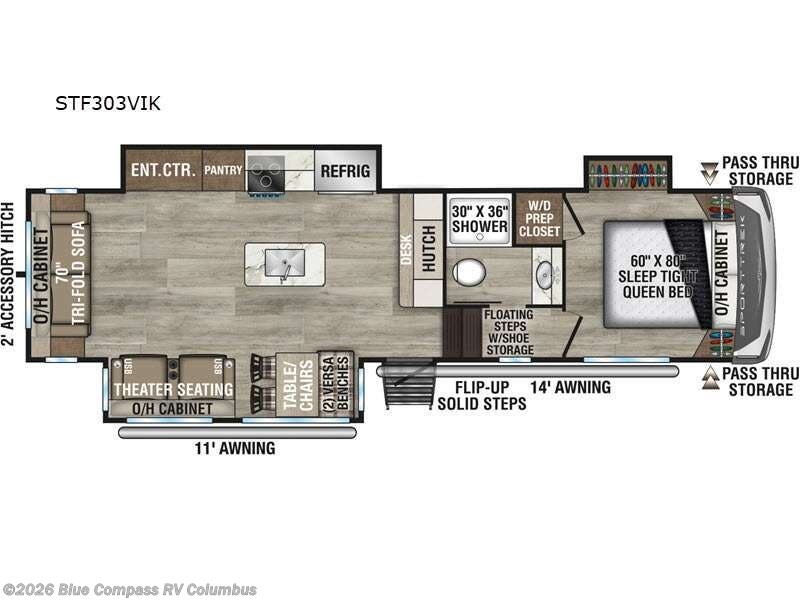 2027 Venture RV SportTrek STF303VIK - New Fifth Wheel For Sale by Blue Compass RV Columbus in Delaware, Ohio features Slideout