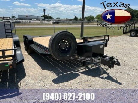83&quot; X 20&#39; CAR HAULER/EQUIPMENT 14K
2-7,000 LB BESSER AXLES 2 ELEC. BRAKES
ST235/85/R16 14 PLY RADIAL TIRE
ST235/85/R16 14 PLY RADIAL SPARE TIRE
42&quot; DOVE TAIL W/MACHO RAMPS
FRONT TONGUE TOOLBOX
DIAMOND PLATE RUNNING BOARDS
STANDARD FEATURES
14,000 LB G.V.W.R.
SLIPPER SPRING SUSPENSION
16&quot; SILVER MOD 8 HOLE WHEELS
ST235/80/R16 10 PLY RADIAL TIRES
6&quot; 8.2 LB CHANNELFRAME
6&quot; 8.2 LB CHANNEL WRAPPED TONGUE
2-5/16&quot; ADJUSTABLE RAM COUPLER
3&quot; CHANNEL CROSSMEMBERS ON 24&quot; CENTERS
1-10K SPRING LOADED JACK
DOUBLE BROKE DIAMOND PLATE FENDERS
TREATED WOOD FLOOR
SPARE TIRE MOUNT ON FRONT CENTER
STAKE POCKETS &amp; RUB RAIL
7 WAY PLUG
FLUSH MOUNT LED LIGHTS
1 COAT OF PRIMER AND 2 COATS OF POLYURETHANE PAINT (PAINTED UNDERNEATH)
All Pictures shown are for illustration purpose only. Actual product may vary.