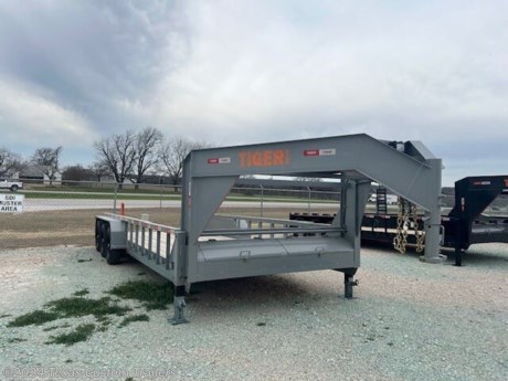 &lt;p&gt;96&quot; X 22&#39; Gooseneck Triple Axle Tractor Hauler *FARM USE ONLY* *96&quot; Wide Inside Fenders* Angle Frame, 21K, 3 Brake Axles, Spare, Toolbox, 4&quot; Channel in Floor, Gray STANDARD FEATURES: 7K DROP AXLES- 3 BRAKES- 2-12K DLJ- SQUARE TUBING TOP RAIL- 3x2x3/16 UPRIGHTS WIRING &amp;amp; LED LIGHTS *All Pictures shown are for illustration purposes only. Actual product may vary.*&lt;/p&gt;