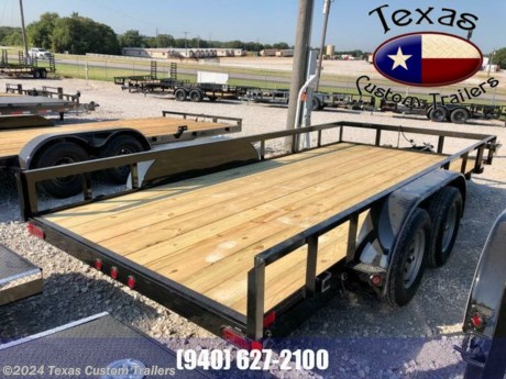 83&quot;x 16&#39; UTILITY 7K
2-3,500 LB DEXTER AXLES 1 ELECTRIC BRAKE 1 IDLER
2-3/8&quot; PIPE TOP WELD ON RAIL
*5&#39; SLIDE IN RAMPS OUT THE SIDE*
DOUBLE BROKE DIAMOND PLATE FENDERS
STANDARD FEATURES
7,000 LB G.V.W.R.
DOUBLE EYE SPRING SUSPENSION
15&quot; SILVER MOD 5 HOLE WHEELS
ST205/75/R15 6 PLY RADIAL TIRES
2&quot; X 3&quot; X 3/16&quot; ANGLE IRON FRAME
4&quot; 4.5 LB CHANNEL WRAPPED TONGUE
2&quot; BULLDOG STYLE RAM COUPLER
2&quot; X 3&quot; X 3/16&quot; ANGLE IRON ON 24&quot; CENTERS
2&quot; X 2&quot; X 1/8&quot; ANGLE IRON UPRIGHTS
2K PIPE MOUNT FLIP JACK
TREATED WOOD FLOOR
SPARE TIRE MOUNT
STAKE POCKETS (NO RUB RAIL)
7 WAY RV PLUG-IN
FLUSH MOUNT LED LIGHTS
1 COAT OF PRIMER AND 2 COATS OF POLYURETHANE PAINT (PAINTED UNDERNEATH)
ALL PICTURES SHOWN ARE FOR ILLUSTRATION PURPOSE ONLY. ACTUAL PRODUCT MAY VARY.