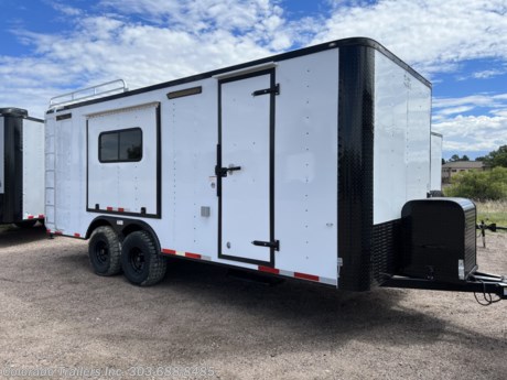 &lt;p&gt;&lt;span style=&quot;font-family: arial, helvetica, sans-serif; font-size: 16px;&quot;&gt;New 2023 8.5x20 Colorado Off Road Trailer for sale.&amp;nbsp; Trailer features:&lt;/span&gt;&lt;/p&gt;
&lt;p&gt;&lt;span style=&quot;font-family: arial, helvetica, sans-serif; font-size: 16px;&quot;&gt;2 - 5200lb. torsion axles with brakes&lt;/span&gt;&lt;br /&gt;&lt;span style=&quot;font-family: arial, helvetica, sans-serif; font-size: 16px;&quot;&gt;16&quot; On center walls, ceiling, and floor&lt;br /&gt;5x6 Awning on passenger side&lt;/span&gt;&lt;br /&gt;&lt;span style=&quot;font-family: arial, helvetica, sans-serif; font-size: 16px;&quot;&gt;7 foot interior height&lt;/span&gt;&lt;br /&gt;&lt;span style=&quot;font-family: arial, helvetica, sans-serif; font-size: 16px;&quot;&gt;Blackout package&lt;/span&gt;&lt;br /&gt;&lt;span style=&quot;font-family: arial, helvetica, sans-serif; font-size: 16px;&quot;&gt;Front generator platform with enclosed box&lt;/span&gt;&lt;br /&gt;&lt;span style=&quot;font-family: arial, helvetica, sans-serif; font-size: 16px;&quot;&gt;Rear ramp door with spring assist close and cam bars&lt;br /&gt;Rear deck option&amp;nbsp;&lt;/span&gt;&lt;br /&gt;&lt;span style=&quot;font-family: arial, helvetica, sans-serif; font-size: 16px;&quot;&gt;Side door with RV lock, cam bar&lt;br /&gt;&lt;/span&gt;&lt;span style=&quot;font-family: arial, helvetica, sans-serif; font-size: 16px;&quot;&gt;Fold down rv step&lt;br /&gt;Nudo floor and ramp&lt;/span&gt;&lt;br /&gt;&lt;span style=&quot;font-family: arial, helvetica, sans-serif; font-size: 16px;&quot;&gt;Insulated walls and floor&lt;/span&gt;&lt;br /&gt;&lt;span style=&quot;font-size: 16px; font-family: arial, helvetica, sans-serif;&quot;&gt;Aluminum wall and ceiling liner&lt;br /&gt;32 inch Mudterrain tires&amp;nbsp;&lt;/span&gt;&lt;br /&gt;&lt;span style=&quot;font-family: arial, helvetica, sans-serif;&quot;&gt;&lt;span style=&quot;font-size: 16px;&quot;&gt;30 amp power package with 4 interior outlets and 1 exterior GFI&lt;br /&gt;&lt;/span&gt;&lt;span style=&quot;font-size: 16px;&quot;&gt;Detachable cord&amp;nbsp;&lt;/span&gt;&lt;/span&gt;&lt;br /&gt;&lt;span style=&quot;font-family: arial, helvetica, sans-serif; font-size: 16px;&quot;&gt;2 18x44 slider windows with screens&lt;/span&gt;&lt;br /&gt;&lt;span style=&quot;font-family: arial, helvetica, sans-serif; font-size: 16px;&quot;&gt;4 D-rings&lt;/span&gt;&lt;br /&gt;&lt;span style=&quot;font-family: arial, helvetica, sans-serif; font-size: 16px;&quot;&gt;A/C unit with heat strip&amp;nbsp;&lt;/span&gt;&lt;br /&gt;&lt;span style=&quot;font-family: arial, helvetica, sans-serif; font-size: 16px;&quot;&gt;Battery and box with battery charger&lt;br /&gt;8x8 Roof rack with ladder&amp;nbsp;&lt;/span&gt;&lt;br /&gt;&lt;span style=&quot;font-family: arial, helvetica, sans-serif; font-size: 16px;&quot;&gt;6 LED interior puck lights&lt;/span&gt;&lt;br /&gt;&lt;span style=&quot;font-family: arial, helvetica, sans-serif; font-size: 16px;&quot;&gt;4 LED interior 4 foot ceiling lights&lt;/span&gt;&lt;br /&gt;&lt;span style=&quot;font-family: arial, helvetica, sans-serif; font-size: 16px;&quot;&gt;2 LED exterior spot/load lights&lt;/span&gt;&lt;br /&gt;&lt;span style=&quot;font-family: arial, helvetica, sans-serif; font-size: 16px;&quot;&gt;2 LED exterior party lights&lt;/span&gt;&lt;br /&gt;&lt;span style=&quot;font-family: arial, helvetica, sans-serif; font-size: 16px;&quot;&gt;LED exterior running lights&lt;/span&gt;&lt;br /&gt;&lt;span style=&quot;font-family: arial, helvetica, sans-serif; font-size: 16px;&quot;&gt;Stabilizer jacks&lt;/span&gt;&lt;br /&gt;&lt;span style=&quot;font-family: arial, helvetica, sans-serif; font-size: 16px;&quot;&gt;Triple tube tongue&lt;/span&gt;&lt;/p&gt;
&lt;p&gt;&lt;span style=&quot;font-family: arial, helvetica, sans-serif; font-size: 16px;&quot;&gt;Dealer Stock #16212&lt;/span&gt;&lt;br /&gt;&lt;span style=&quot;font-family: arial, helvetica, sans-serif; font-size: 16px;&quot;&gt;Year: 2023&lt;/span&gt;&lt;br /&gt;&lt;span style=&quot;font-family: arial, helvetica, sans-serif; font-size: 16px;&quot;&gt;Make: Cargo Craft&lt;/span&gt;&lt;br /&gt;&lt;span style=&quot;font-family: arial, helvetica, sans-serif; font-size: 16px;&quot;&gt;Model: 8.5x20&lt;/span&gt;&lt;br /&gt;&lt;span style=&quot;font-family: arial, helvetica, sans-serif; font-size: 16px;&quot;&gt;Color: White Blackout&lt;/span&gt;&lt;br /&gt;&lt;br /&gt;&lt;/p&gt;
&lt;p&gt;&lt;span style=&quot;font-family: arial, helvetica, sans-serif; font-size: 16px;&quot;&gt;Give us a call we would like to earn your business 303-688-8485 - Not near us? Shipping options available with great rates! Call to inquire.&lt;/span&gt;&lt;/p&gt;