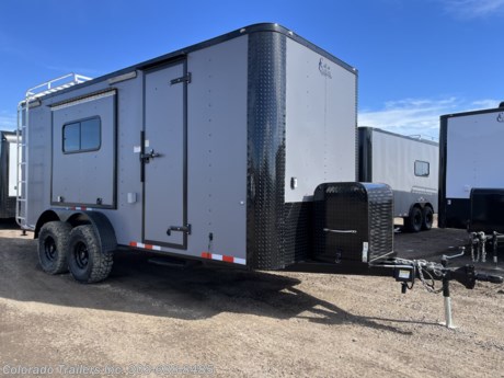 &lt;p&gt;&lt;span style=&quot;font-family: arial, helvetica, sans-serif; font-size: 18px;&quot;&gt;New 2023 7x18 Colorado Off Road Cargo Trailer for sale.&amp;nbsp; Trailer features:&lt;/span&gt;&lt;/p&gt;
&lt;p&gt;&lt;span style=&quot;font-family: arial, helvetica, sans-serif; font-size: 18px;&quot;&gt;2 - 5200lb. torsion axles with electric brakes&lt;/span&gt;&lt;br /&gt;&lt;span style=&quot;font-family: arial, helvetica, sans-serif; font-size: 18px;&quot;&gt;Rear ramp door with spring assist close and cam bars&lt;br /&gt;Rear Deck Option&lt;/span&gt;&lt;br /&gt;&lt;span style=&quot;font-family: arial, helvetica, sans-serif; font-size: 18px;&quot;&gt;Side door with RV lock and cam bar&lt;/span&gt;&lt;br /&gt;&lt;span style=&quot;font-family: arial, helvetica, sans-serif; font-size: 18px;&quot;&gt;5x6 Awning door&lt;/span&gt;&lt;br /&gt;&lt;span style=&quot;font-family: arial, helvetica, sans-serif; font-size: 18px;&quot;&gt;Fold down rv step&lt;/span&gt;&lt;br /&gt;&lt;span style=&quot;font-family: arial, helvetica, sans-serif; font-size: 18px;&quot;&gt;Removable coupler&lt;/span&gt;&lt;br /&gt;&lt;span style=&quot;font-family: arial, helvetica, sans-serif; font-size: 18px;&quot;&gt;Blackout package&lt;/span&gt;&lt;br /&gt;&lt;span style=&quot;font-family: arial, helvetica, sans-serif; font-size: 18px;&quot;&gt;4 D-rings&lt;/span&gt;&lt;br /&gt;&lt;span style=&quot;font-family: arial, helvetica, sans-serif; font-size: 18px;&quot;&gt;LED exterior running lights&lt;/span&gt;&lt;br /&gt;&lt;span style=&quot;font-family: arial, helvetica, sans-serif; font-size: 18px;&quot;&gt;2 LED exterior load/spot lights&lt;/span&gt;&lt;br /&gt;&lt;span style=&quot;font-family: arial, helvetica, sans-serif; font-size: 18px;&quot;&gt;2 LED exterior party lights&lt;/span&gt;&lt;br /&gt;&lt;span style=&quot;font-family: arial, helvetica, sans-serif; font-size: 18px;&quot;&gt;6 LED interior puck lights&lt;/span&gt;&lt;br /&gt;&lt;span style=&quot;font-family: arial, helvetica, sans-serif; font-size: 18px;&quot;&gt;2 LED 4 foot interior ceiling lights&lt;/span&gt;&lt;br /&gt;&lt;span style=&quot;font-family: arial, helvetica, sans-serif; font-size: 18px;&quot;&gt;2 - 18x44 slider windows with screens&lt;/span&gt;&lt;br /&gt;&lt;span style=&quot;font-family: arial, helvetica, sans-serif; font-size: 18px;&quot;&gt;Insulated walls and ceiling&lt;/span&gt;&lt;br /&gt;&lt;span style=&quot;font-family: arial, helvetica, sans-serif; font-size: 18px;&quot;&gt;Aluminum wall and ceiling liner&lt;/span&gt;&lt;br /&gt;&lt;span style=&quot;font-family: arial, helvetica, sans-serif; font-size: 18px;&quot;&gt;Nudo floor and ramp&lt;/span&gt;&lt;br /&gt;&lt;span style=&quot;font-family: arial, helvetica, sans-serif; font-size: 18px;&quot;&gt;7 foot interior height&lt;/span&gt;&lt;br /&gt;&lt;span style=&quot;font-family: arial, helvetica, sans-serif; font-size: 18px;&quot;&gt;30 amp power with 4 interior outlets and 1 exterior GFI&lt;/span&gt;&lt;br /&gt;&lt;span style=&quot;font-family: arial, helvetica, sans-serif; font-size: 18px;&quot;&gt;A/C unit with heat strip&amp;nbsp;&lt;/span&gt;&lt;br /&gt;&lt;span style=&quot;font-family: arial, helvetica, sans-serif; font-size: 18px;&quot;&gt;Non power roof vent with maxx air&lt;/span&gt;&lt;br /&gt;&lt;span style=&quot;font-family: arial, helvetica, sans-serif; font-size: 18px;&quot;&gt;Battery and box with battery charger&lt;/span&gt;&lt;br /&gt;&lt;span style=&quot;font-family: arial, helvetica, sans-serif; font-size: 18px;&quot;&gt;Stabilizer jacks&lt;/span&gt;&lt;br /&gt;&lt;span style=&quot;font-family: arial, helvetica, sans-serif; font-size: 18px;&quot;&gt;Generator platform with box&lt;/span&gt;&lt;br /&gt;&lt;span style=&quot;font-family: arial, helvetica, sans-serif; font-size: 18px;&quot;&gt;7x6 Roof rack with ladder&amp;nbsp;&lt;/span&gt;&lt;br /&gt;&lt;span style=&quot;font-family: arial, helvetica, sans-serif; font-size: 18px;&quot;&gt;Extended hitch&lt;/span&gt;&lt;br /&gt;&lt;span style=&quot;font-family: arial, helvetica, sans-serif; font-size: 18px;&quot;&gt;Triple tube tongue&lt;br /&gt;Detachable Cord&lt;br /&gt;&lt;/span&gt;&lt;span style=&quot;font-family: arial, helvetica, sans-serif; font-size: 16px;&quot;&gt;3 Year Factory&amp;nbsp;&lt;/span&gt;Warranty&lt;br /&gt;&lt;br /&gt;&lt;/p&gt;
&lt;p&gt;&lt;span style=&quot;font-family: arial, helvetica, sans-serif; font-size: 18px;&quot;&gt;Dealer Stock #16366&lt;/span&gt;&lt;br /&gt;&lt;span style=&quot;font-family: arial, helvetica, sans-serif; font-size: 18px;&quot;&gt;Year: 2023&lt;/span&gt;&lt;br /&gt;&lt;span style=&quot;font-family: arial, helvetica, sans-serif; font-size: 18px;&quot;&gt;Make: Cargo Craft&lt;/span&gt;&lt;br /&gt;&lt;span style=&quot;font-family: arial, helvetica, sans-serif; font-size: 18px;&quot;&gt;Model: 7x18&lt;/span&gt;&lt;br /&gt;&lt;span style=&quot;font-family: arial, helvetica, sans-serif; font-size: 18px;&quot;&gt;Color: Matte Gray Blackout&lt;/span&gt;&lt;br /&gt;&lt;span style=&quot;font-family: arial, helvetica, sans-serif; font-size: 18px;&quot;&gt;Weight: 4800lbs.&lt;/span&gt;&lt;br /&gt;&lt;span style=&quot;font-family: arial, helvetica, sans-serif; font-size: 18px;&quot;&gt;Payload Capacity: 4000lbs.&lt;/span&gt;&lt;/p&gt;
&lt;p&gt;&lt;span style=&quot;font-family: arial, helvetica, sans-serif; font-size: 18px;&quot;&gt;Give us a call we would like to earn your business 303-688-8485 - Not near us? Shipping options available with great rates! Call to inquire.&lt;/span&gt;&lt;/p&gt;