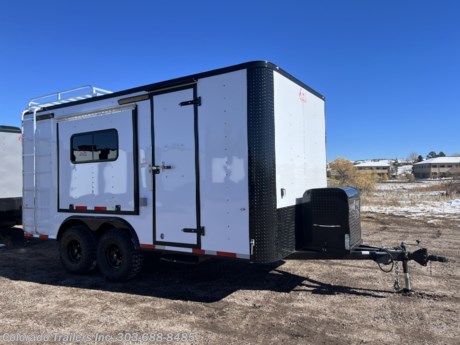 &lt;p&gt;&lt;span style=&quot;font-family: arial, helvetica, sans-serif; font-size: 16px;&quot;&gt;New 2023 8.5x16 Colorado Off Road Trailer for sale.&amp;nbsp; Trailer features:&lt;/span&gt;&lt;/p&gt;
&lt;p&gt;&lt;span style=&quot;font-family: arial, helvetica, sans-serif; font-size: 16px;&quot;&gt;2 - 5200lb. torsion axles with brakes&lt;/span&gt;&lt;br /&gt;&lt;span style=&quot;font-family: arial, helvetica, sans-serif; font-size: 16px;&quot;&gt;16&quot; On center walls, ceiling, and floor&lt;br /&gt;5x6 Awning&amp;nbsp;&lt;/span&gt;&lt;br /&gt;&lt;span style=&quot;font-family: arial, helvetica, sans-serif; font-size: 16px;&quot;&gt;7 foot interior height&lt;/span&gt;&lt;br /&gt;&lt;span style=&quot;font-family: arial, helvetica, sans-serif; font-size: 16px;&quot;&gt;Blackout package&lt;/span&gt;&lt;br /&gt;&lt;span style=&quot;font-family: arial, helvetica, sans-serif; font-size: 16px;&quot;&gt;Front generator platform with enclosed box&lt;/span&gt;&lt;br /&gt;&lt;span style=&quot;font-family: arial, helvetica, sans-serif; font-size: 16px;&quot;&gt;Rear ramp door with spring assist close and cam bars&lt;br /&gt;Rear deck option&amp;nbsp;&lt;/span&gt;&lt;br /&gt;&lt;span style=&quot;font-family: arial, helvetica, sans-serif; font-size: 16px;&quot;&gt;Side door with RV lock, cam bar&lt;/span&gt;&lt;br /&gt;&lt;span style=&quot;font-family: arial, helvetica, sans-serif; font-size: 16px;&quot;&gt;Nudo floor and ramp&lt;/span&gt;&lt;br /&gt;&lt;span style=&quot;font-family: arial, helvetica, sans-serif; font-size: 16px;&quot;&gt;Insulated walls and floor&lt;/span&gt;&lt;br /&gt;&lt;span style=&quot;font-size: 16px; font-family: arial, helvetica, sans-serif;&quot;&gt;Aluminum wall and ceiling liner&lt;br /&gt;32 inch Mudterrain tires&amp;nbsp;&lt;/span&gt;&lt;br /&gt;&lt;span style=&quot;font-family: arial, helvetica, sans-serif;&quot;&gt;&lt;span style=&quot;font-size: 16px;&quot;&gt;30 amp power package with 4 interior outlets and 1 exterior GFI&lt;br /&gt;&lt;/span&gt;&lt;span style=&quot;font-size: 16px;&quot;&gt;Detachable cord&lt;br /&gt;Removable coupler&amp;nbsp;&lt;/span&gt;&lt;/span&gt;&lt;br /&gt;&lt;span style=&quot;font-family: arial, helvetica, sans-serif; font-size: 16px;&quot;&gt;2 18x44 slider windows with screens&lt;/span&gt;&lt;br /&gt;&lt;span style=&quot;font-family: arial, helvetica, sans-serif; font-size: 16px;&quot;&gt;4 D-rings&lt;/span&gt;&lt;br /&gt;&lt;span style=&quot;font-family: arial, helvetica, sans-serif; font-size: 16px;&quot;&gt;A/C unit with heat strip&amp;nbsp;&lt;/span&gt;&lt;br /&gt;&lt;span style=&quot;font-family: arial, helvetica, sans-serif; font-size: 16px;&quot;&gt;Battery and box with battery charger&lt;br /&gt;8x6 Roof rack with ladder&amp;nbsp;&lt;/span&gt;&lt;br /&gt;&lt;span style=&quot;font-family: arial, helvetica, sans-serif; font-size: 16px;&quot;&gt;6 LED interior puck lights&lt;/span&gt;&lt;br /&gt;&lt;span style=&quot;font-family: arial, helvetica, sans-serif; font-size: 16px;&quot;&gt;2 LED interior 4 foot ceiling lights&lt;/span&gt;&lt;br /&gt;&lt;span style=&quot;font-family: arial, helvetica, sans-serif; font-size: 16px;&quot;&gt;2 LED exterior spot/load lights&lt;/span&gt;&lt;br /&gt;&lt;span style=&quot;font-family: arial, helvetica, sans-serif; font-size: 16px;&quot;&gt;2 LED exterior party lights&lt;/span&gt;&lt;br /&gt;&lt;span style=&quot;font-family: arial, helvetica, sans-serif; font-size: 16px;&quot;&gt;LED exterior running lights&lt;/span&gt;&lt;br /&gt;&lt;span style=&quot;font-family: arial, helvetica, sans-serif; font-size: 16px;&quot;&gt;Stabilizer jacks&lt;/span&gt;&lt;br /&gt;&lt;span style=&quot;font-family: arial, helvetica, sans-serif; font-size: 16px;&quot;&gt;Triple tube tongue&lt;/span&gt;&lt;/p&gt;
&lt;p&gt;&lt;span style=&quot;font-family: arial, helvetica, sans-serif; font-size: 16px;&quot;&gt;Dealer Stock #16279&lt;/span&gt;&lt;br /&gt;&lt;span style=&quot;font-family: arial, helvetica, sans-serif; font-size: 16px;&quot;&gt;Year: 2023&lt;/span&gt;&lt;br /&gt;&lt;span style=&quot;font-family: arial, helvetica, sans-serif; font-size: 16px;&quot;&gt;Make: Cargo Craft&lt;/span&gt;&lt;br /&gt;&lt;span style=&quot;font-family: arial, helvetica, sans-serif; font-size: 16px;&quot;&gt;Model: 8.5x16&lt;/span&gt;&lt;br /&gt;&lt;span style=&quot;font-family: arial, helvetica, sans-serif; font-size: 16px;&quot;&gt;Color: White Blackout&lt;/span&gt;&lt;br /&gt;&lt;span style=&quot;font-family: arial, helvetica, sans-serif; font-size: 16px;&quot;&gt;Weight: 4200 lbs.&lt;/span&gt;&lt;/p&gt;
&lt;p&gt;&lt;span style=&quot;font-family: arial, helvetica, sans-serif; font-size: 16px;&quot;&gt;Give us a call we would like to earn your business 303-688-8485 - Not near us? Shipping options available with great rates! Call to inquire.&lt;/span&gt;&lt;/p&gt;
