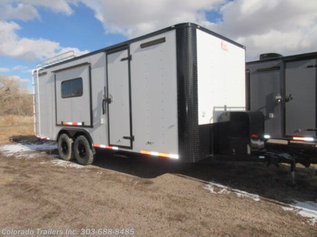 &lt;p&gt;&lt;span style=&quot;font-family: arial, helvetica, sans-serif; font-size: 16px;&quot;&gt;New 2023 8.5x20 Colorado Off Road Trailer for sale.&amp;nbsp; Trailer features:&lt;/span&gt;&lt;/p&gt;
&lt;p&gt;&lt;span style=&quot;font-family: arial, helvetica, sans-serif; font-size: 16px;&quot;&gt;2 - 5200lb. torsion axles with brakes&lt;/span&gt;&lt;br /&gt;&lt;span style=&quot;font-family: arial, helvetica, sans-serif; font-size: 16px;&quot;&gt;16&quot; On center walls, ceiling, and floor&lt;br /&gt;5x6 Awning on passenger side&lt;/span&gt;&lt;br /&gt;&lt;span style=&quot;font-family: arial, helvetica, sans-serif; font-size: 16px;&quot;&gt;7 foot interior height&lt;/span&gt;&lt;br /&gt;&lt;span style=&quot;font-family: arial, helvetica, sans-serif; font-size: 16px;&quot;&gt;Blackout package&lt;/span&gt;&lt;br /&gt;&lt;span style=&quot;font-family: arial, helvetica, sans-serif; font-size: 16px;&quot;&gt;Front generator platform with enclosed box&lt;/span&gt;&lt;br /&gt;&lt;span style=&quot;font-family: arial, helvetica, sans-serif; font-size: 16px;&quot;&gt;Rear ramp door with spring assist close and cam bars&lt;br /&gt;Rear deck option&amp;nbsp;&lt;/span&gt;&lt;br /&gt;&lt;span style=&quot;font-family: arial, helvetica, sans-serif; font-size: 16px;&quot;&gt;Side door with RV lock, cam bar&lt;br /&gt;&lt;/span&gt;&lt;span style=&quot;font-family: arial, helvetica, sans-serif; font-size: 16px;&quot;&gt;Fold down rv step&lt;br /&gt;Nudo floor and ramp&lt;/span&gt;&lt;br /&gt;&lt;span style=&quot;font-family: arial, helvetica, sans-serif; font-size: 16px;&quot;&gt;Insulated walls and floor&lt;/span&gt;&lt;br /&gt;&lt;span style=&quot;font-size: 16px; font-family: arial, helvetica, sans-serif;&quot;&gt;Aluminum wall and ceiling liner&lt;br /&gt;32 inch Mudterrain tires&amp;nbsp;&lt;/span&gt;&lt;br /&gt;&lt;span style=&quot;font-family: arial, helvetica, sans-serif;&quot;&gt;&lt;span style=&quot;font-size: 16px;&quot;&gt;30 amp power package with 4 interior outlets and 1 exterior GFI&lt;br /&gt;&lt;/span&gt;&lt;span style=&quot;font-size: 16px;&quot;&gt;Detachable cord&amp;nbsp;&lt;br /&gt;Removable coupler&lt;/span&gt;&lt;/span&gt;&lt;br /&gt;&lt;span style=&quot;font-family: arial, helvetica, sans-serif; font-size: 16px;&quot;&gt;2 18x44 slider windows with screens&lt;/span&gt;&lt;br /&gt;&lt;span style=&quot;font-family: arial, helvetica, sans-serif; font-size: 16px;&quot;&gt;4 D-rings&lt;/span&gt;&lt;br /&gt;&lt;span style=&quot;font-family: arial, helvetica, sans-serif; font-size: 16px;&quot;&gt;A/C unit with heat strip&amp;nbsp;&lt;/span&gt;&lt;br /&gt;&lt;span style=&quot;font-family: arial, helvetica, sans-serif; font-size: 16px;&quot;&gt;Battery and box with battery charger&lt;br /&gt;8x8 Roof rack with ladder&amp;nbsp;&lt;/span&gt;&lt;br /&gt;&lt;span style=&quot;font-family: arial, helvetica, sans-serif; font-size: 16px;&quot;&gt;6 LED interior puck lights&lt;/span&gt;&lt;br /&gt;&lt;span style=&quot;font-family: arial, helvetica, sans-serif; font-size: 16px;&quot;&gt;4 LED interior 4 foot ceiling lights&lt;/span&gt;&lt;br /&gt;&lt;span style=&quot;font-family: arial, helvetica, sans-serif; font-size: 16px;&quot;&gt;2 LED exterior spot/load lights&lt;/span&gt;&lt;br /&gt;&lt;span style=&quot;font-family: arial, helvetica, sans-serif; font-size: 16px;&quot;&gt;2 LED exterior party lights&lt;/span&gt;&lt;br /&gt;&lt;span style=&quot;font-family: arial, helvetica, sans-serif; font-size: 16px;&quot;&gt;LED exterior running lights&lt;/span&gt;&lt;br /&gt;&lt;span style=&quot;font-family: arial, helvetica, sans-serif; font-size: 16px;&quot;&gt;Stabilizer jacks&lt;/span&gt;&lt;br /&gt;&lt;span style=&quot;font-family: arial, helvetica, sans-serif; font-size: 16px;&quot;&gt;Triple tube tongue&lt;/span&gt;&lt;/p&gt;
&lt;p&gt;&lt;span style=&quot;font-family: arial, helvetica, sans-serif; font-size: 16px;&quot;&gt;Dealer Stock #16306&lt;/span&gt;&lt;br /&gt;&lt;span style=&quot;font-family: arial, helvetica, sans-serif; font-size: 16px;&quot;&gt;Year: 2023&lt;/span&gt;&lt;br /&gt;&lt;span style=&quot;font-family: arial, helvetica, sans-serif; font-size: 16px;&quot;&gt;Make: Cargo Craft&lt;/span&gt;&lt;br /&gt;&lt;span style=&quot;font-family: arial, helvetica, sans-serif; font-size: 16px;&quot;&gt;Model: 8.5x20&lt;/span&gt;&lt;br /&gt;&lt;span style=&quot;font-family: arial, helvetica, sans-serif; font-size: 16px;&quot;&gt;Color: White Blackout&lt;/span&gt;&lt;br /&gt;&lt;br /&gt;&lt;/p&gt;
&lt;p&gt;&lt;span style=&quot;font-family: arial, helvetica, sans-serif; font-size: 16px;&quot;&gt;Give us a call we would like to earn your business 303-688-8485 - Not near us? Shipping options available with great rates! Call to inquire.&lt;/span&gt;&lt;/p&gt;