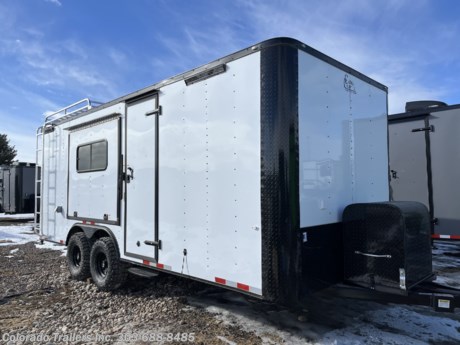 &lt;p&gt;&lt;span style=&quot;font-family: arial, helvetica, sans-serif; font-size: 16px;&quot;&gt;New 2023 8.5x20 Colorado Off Road Trailer for sale.&amp;nbsp; Trailer features:&lt;/span&gt;&lt;/p&gt;
&lt;p&gt;&lt;span style=&quot;font-family: arial, helvetica, sans-serif; font-size: 16px;&quot;&gt;2 - 5200lb. torsion axles with brakes&lt;/span&gt;&lt;br /&gt;&lt;span style=&quot;font-family: arial, helvetica, sans-serif; font-size: 16px;&quot;&gt;16&quot; On center walls, ceiling, and floor&lt;br /&gt;5x6 Awning on passenger side&lt;/span&gt;&lt;br /&gt;&lt;span style=&quot;font-family: arial, helvetica, sans-serif; font-size: 16px;&quot;&gt;7 foot interior height&lt;/span&gt;&lt;br /&gt;&lt;span style=&quot;font-family: arial, helvetica, sans-serif; font-size: 16px;&quot;&gt;Blackout package&lt;/span&gt;&lt;br /&gt;&lt;span style=&quot;font-family: arial, helvetica, sans-serif; font-size: 16px;&quot;&gt;Front generator platform with enclosed box&lt;/span&gt;&lt;br /&gt;&lt;span style=&quot;font-family: arial, helvetica, sans-serif; font-size: 16px;&quot;&gt;Rear ramp door with spring assist close and cam bars&lt;br /&gt;Rear deck option&amp;nbsp;&lt;/span&gt;&lt;br /&gt;&lt;span style=&quot;font-family: arial, helvetica, sans-serif; font-size: 16px;&quot;&gt;Side door with RV lock, cam bar&lt;br /&gt;&lt;/span&gt;&lt;span style=&quot;font-family: arial, helvetica, sans-serif; font-size: 16px;&quot;&gt;Fold down rv step&lt;br /&gt;Nudo floor and ramp&lt;/span&gt;&lt;br /&gt;&lt;span style=&quot;font-family: arial, helvetica, sans-serif; font-size: 16px;&quot;&gt;Insulated walls and floor&lt;/span&gt;&lt;br /&gt;&lt;span style=&quot;font-size: 16px; font-family: arial, helvetica, sans-serif;&quot;&gt;Aluminum wall and ceiling liner&lt;br /&gt;32 inch Mudterrain tires&amp;nbsp;&lt;/span&gt;&lt;br /&gt;&lt;span style=&quot;font-family: arial, helvetica, sans-serif;&quot;&gt;&lt;span style=&quot;font-size: 16px;&quot;&gt;30 amp power package with 4 interior outlets and 1 exterior GFI&lt;br /&gt;&lt;/span&gt;&lt;span style=&quot;font-size: 16px;&quot;&gt;Detachable cord&amp;nbsp;&lt;br /&gt;Removable coupler&lt;/span&gt;&lt;/span&gt;&lt;br /&gt;&lt;span style=&quot;font-family: arial, helvetica, sans-serif; font-size: 16px;&quot;&gt;2 18x44 slider windows with screens&lt;/span&gt;&lt;br /&gt;&lt;span style=&quot;font-family: arial, helvetica, sans-serif; font-size: 16px;&quot;&gt;4 D-rings&lt;/span&gt;&lt;br /&gt;&lt;span style=&quot;font-family: arial, helvetica, sans-serif; font-size: 16px;&quot;&gt;A/C unit with heat strip&amp;nbsp;&lt;/span&gt;&lt;br /&gt;&lt;span style=&quot;font-family: arial, helvetica, sans-serif; font-size: 16px;&quot;&gt;Battery and box with battery charger&lt;br /&gt;8x7 Roof rack with ladder&amp;nbsp;&lt;/span&gt;&lt;br /&gt;&lt;span style=&quot;font-family: arial, helvetica, sans-serif; font-size: 16px;&quot;&gt;6 LED interior puck lights&lt;/span&gt;&lt;br /&gt;&lt;span style=&quot;font-family: arial, helvetica, sans-serif; font-size: 16px;&quot;&gt;2 LED interior 4 foot ceiling lights&lt;/span&gt;&lt;br /&gt;&lt;span style=&quot;font-family: arial, helvetica, sans-serif; font-size: 16px;&quot;&gt;2 LED exterior spot/load lights&lt;/span&gt;&lt;br /&gt;&lt;span style=&quot;font-family: arial, helvetica, sans-serif; font-size: 16px;&quot;&gt;2 LED exterior party lights&lt;/span&gt;&lt;br /&gt;&lt;span style=&quot;font-family: arial, helvetica, sans-serif; font-size: 16px;&quot;&gt;LED exterior running lights&lt;/span&gt;&lt;br /&gt;&lt;span style=&quot;font-family: arial, helvetica, sans-serif; font-size: 16px;&quot;&gt;Stabilizer jacks&lt;/span&gt;&lt;br /&gt;&lt;span style=&quot;font-family: arial, helvetica, sans-serif; font-size: 16px;&quot;&gt;Triple tube tongue&lt;/span&gt;&lt;/p&gt;
&lt;p&gt;&lt;span style=&quot;font-family: arial, helvetica, sans-serif; font-size: 16px;&quot;&gt;Dealer Stock #16350&lt;/span&gt;&lt;br /&gt;&lt;span style=&quot;font-family: arial, helvetica, sans-serif; font-size: 16px;&quot;&gt;Year: 2023&lt;/span&gt;&lt;br /&gt;&lt;span style=&quot;font-family: arial, helvetica, sans-serif; font-size: 16px;&quot;&gt;Make: Cargo Craft&lt;/span&gt;&lt;br /&gt;&lt;span style=&quot;font-family: arial, helvetica, sans-serif; font-size: 16px;&quot;&gt;Model: 8.5x20&lt;/span&gt;&lt;br /&gt;&lt;span style=&quot;font-family: arial, helvetica, sans-serif; font-size: 16px;&quot;&gt;Color: White Blackout&lt;/span&gt;&lt;br /&gt;&lt;br /&gt;&lt;/p&gt;
&lt;p&gt;&lt;span style=&quot;font-family: arial, helvetica, sans-serif; font-size: 16px;&quot;&gt;Give us a call we would like to earn your business 303-688-8485 - Not near us? Shipping options available with great rates! Call to inquire.&lt;/span&gt;&lt;/p&gt;