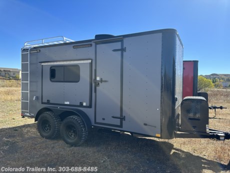 &lt;p&gt;&lt;span style=&quot;font-family: arial, helvetica, sans-serif; font-size: 16px;&quot;&gt;New 2024 7x16 Colorado OFF ROAD Toy Hauler. Trailer is equipped with the Moab package.&amp;nbsp; Trailer features:&lt;/span&gt;&lt;br&gt;&lt;br&gt;&lt;span style=&quot;font-family: arial, helvetica, sans-serif; font-size: 16px;&quot;&gt;2-3500lb. torsion axles with electric brakes&lt;/span&gt;&lt;br&gt;&lt;span style=&quot;font-family: arial, helvetica, sans-serif; font-size: 16px;&quot;&gt;Black out package&lt;/span&gt;&lt;br&gt;&lt;span style=&quot;font-family: arial, helvetica, sans-serif; font-size: 16px;&quot;&gt;32 inch Mudterrain tires&lt;/span&gt;&lt;br&gt;&lt;span style=&quot;font-family: arial, helvetica, sans-serif; font-size: 16px;&quot;&gt;16&quot; on center walls, ceiling, and floor&amp;nbsp;&lt;/span&gt;&lt;br&gt;&lt;span style=&quot;font-family: arial, helvetica, sans-serif; font-size: 16px;&quot;&gt;Front Generator Platform with enclosed box&lt;br&gt;4x6 Awning door&lt;/span&gt;&lt;br&gt;&lt;span style=&quot;font-family: arial, helvetica, sans-serif; font-size: 16px;&quot;&gt;7x6 Aluminum roof rack and ladder&lt;/span&gt;&lt;br&gt;&lt;span style=&quot;font-family: arial, helvetica, sans-serif; font-size: 16px;&quot;&gt;Side door with RV lock and cam bar&lt;/span&gt;&lt;br&gt;&lt;span style=&quot;font-family: arial, helvetica, sans-serif; font-size: 16px;&quot;&gt;Fold down RV Step at side door&lt;/span&gt;&lt;br&gt;&lt;span style=&quot;font-family: arial, helvetica, sans-serif; font-size: 16px;&quot;&gt;Rear ramp door with spring assist close&amp;nbsp;&lt;br&gt;Rear deck option&lt;/span&gt;&lt;br&gt;&lt;span style=&quot;font-family: arial, helvetica, sans-serif; font-size: 16px;&quot;&gt;7 foot interior height&lt;/span&gt;&lt;br&gt;&lt;span style=&quot;font-family: arial, helvetica, sans-serif; font-size: 16px;&quot;&gt;Rubber Coin floor and ramp with Nudo down&lt;/span&gt;&lt;br&gt;&lt;span style=&quot;font-family: arial, helvetica, sans-serif; font-size: 16px;&quot;&gt;Insulated walls and ceiling&lt;/span&gt;&lt;br&gt;&lt;span style=&quot;font-family: arial, helvetica, sans-serif; font-size: 16px;&quot;&gt;Aluminum wall and ceiling liner&lt;/span&gt;&lt;br&gt;&lt;span style=&quot;font-family: arial, helvetica, sans-serif; font-size: 16px;&quot;&gt;2 - 18x44 slider windows with screens&lt;/span&gt;&lt;br&gt;&lt;span style=&quot;font-family: arial, helvetica, sans-serif; font-size: 16px;&quot;&gt;Battery and box with battery charger&lt;/span&gt;&lt;br&gt;&lt;span style=&quot;font-family: arial, helvetica, sans-serif; font-size: 16px;&quot;&gt;30 amp power package with 4 interior outlets and 1 exterior GFI outlet&lt;br&gt;&lt;/span&gt;&lt;span style=&quot;font-family: arial, helvetica, sans-serif; font-size: 16px;&quot;&gt;Detachable cord&lt;/span&gt;&lt;br&gt;&lt;span style=&quot;font-family: arial, helvetica, sans-serif; font-size: 16px;&quot;&gt;Removable Coupler&lt;/span&gt;&lt;br&gt;&lt;span style=&quot;font-family: arial, helvetica, sans-serif; font-size: 16px;&quot;&gt;A/C unit with heat strip&lt;/span&gt;&lt;br&gt;&lt;span style=&quot;font-family: arial, helvetica, sans-serif;&quot;&gt;&lt;span style=&quot;font-size: 16px;&quot;&gt;Deluxe 12 volt fan&lt;/span&gt;&lt;/span&gt;&lt;br&gt;&lt;span style=&quot;font-family: arial, helvetica, sans-serif; font-size: 16px;&quot;&gt;4 D-rings&lt;/span&gt;&lt;br&gt;&lt;span style=&quot;font-family: arial, helvetica, sans-serif; font-size: 16px;&quot;&gt;2 - 4 foot LED interior ceiling lights&lt;/span&gt;&lt;br&gt;&lt;span style=&quot;font-family: arial, helvetica, sans-serif; font-size: 16px;&quot;&gt;2 LED exterior party lights&lt;/span&gt;&lt;br&gt;&lt;span style=&quot;font-family: arial, helvetica, sans-serif; font-size: 16px;&quot;&gt;2 LED exterior spot/load lights&lt;/span&gt;&lt;br&gt;&lt;span style=&quot;font-family: arial, helvetica, sans-serif; font-size: 16px;&quot;&gt;7 LED interior puck lights&lt;/span&gt;&lt;br&gt;&lt;span style=&quot;font-family: arial, helvetica, sans-serif; font-size: 16px;&quot;&gt;3 year factory warranty&lt;/span&gt;&lt;/p&gt;
&lt;p&gt;&lt;span style=&quot;font-family: arial, helvetica, sans-serif; font-size: 16px;&quot;&gt;Dealer Stock #16595&lt;/span&gt;&lt;br&gt;&lt;span style=&quot;font-family: arial, helvetica, sans-serif; font-size: 16px;&quot;&gt;Year: 2024&lt;/span&gt;&lt;br&gt;&lt;span style=&quot;font-family: arial, helvetica, sans-serif; font-size: 16px;&quot;&gt;Make: Off Road&amp;nbsp;&lt;/span&gt;&lt;br&gt;&lt;span style=&quot;font-family: arial, helvetica, sans-serif; font-size: 16px;&quot;&gt;Model: 7x16&lt;/span&gt;&lt;br&gt;&lt;span style=&quot;font-family: arial, helvetica, sans-serif; font-size: 16px;&quot;&gt;Color: Matte Gray Blackout&amp;nbsp;&lt;/span&gt;&lt;br&gt;&lt;span style=&quot;font-family: arial, helvetica, sans-serif; font-size: 16px;&quot;&gt;Weight: 3800lbs.&lt;br&gt;&lt;/span&gt;&lt;span style=&quot;font-family: arial, helvetica, sans-serif; font-size: 16px;&quot;&gt;Payload Capacity: 3200lbs.&lt;/span&gt;&lt;/p&gt;
&lt;p&gt;&lt;span style=&quot;font-family: arial, helvetica, sans-serif; font-size: 16px;&quot;&gt;Give us a call we would like to earn your business 303-688-8485&lt;/span&gt;&lt;/p&gt;