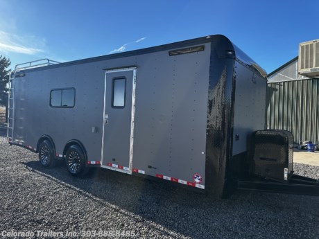 &lt;p&gt;&lt;span style=&quot;font-family: arial, helvetica, sans-serif; font-size: 18px;&quot;&gt;New 2024 8.5x24 Colorado Cargo Trailer for sale.&amp;nbsp; Trailer features:&lt;/span&gt;&lt;/p&gt;
&lt;p&gt;&lt;span style=&quot;font-family: arial, helvetica, sans-serif; font-size: 18px;&quot;&gt;2 - 7000lb. torsion spread axles with electric brakes&lt;br&gt;Aluminum wheels&lt;br&gt;Dove Tail&lt;br&gt;16&quot; on center wall, ceiling, and floor&amp;nbsp;&lt;br&gt;2 - 18x44 windows with screens&lt;br&gt;5x6 Awning door&lt;/span&gt;&lt;br&gt;&lt;span style=&quot;font-family: arial, helvetica, sans-serif; font-size: 18px;&quot;&gt;Rear ramp door with spring assist close&lt;br&gt;Transition flap- ramp to ground&amp;nbsp;&lt;br&gt;&lt;/span&gt;&lt;span style=&quot;font-family: arial, helvetica, sans-serif; font-size: 18px;&quot;&gt;Side RV door screen door&lt;br&gt;Built in step at side door&amp;nbsp;&lt;/span&gt;&lt;br&gt;&lt;span style=&quot;font-family: arial, helvetica, sans-serif; font-size: 18px;&quot;&gt;Blackout package&amp;nbsp;&lt;/span&gt;&lt;br&gt;&lt;span style=&quot;font-family: arial, helvetica, sans-serif; font-size: 18px;&quot;&gt;LED exterior running lights&lt;/span&gt;&lt;br&gt;&lt;span style=&quot;font-family: arial, helvetica, sans-serif; font-size: 18px;&quot;&gt;2 LED exterior load/spot lights&lt;/span&gt;&lt;br&gt;&lt;span style=&quot;font-family: arial, helvetica, sans-serif; font-size: 18px;&quot;&gt;4 LED exterior party lights&lt;/span&gt;&lt;br&gt;&lt;span style=&quot;font-family: arial, helvetica, sans-serif; font-size: 18px;&quot;&gt;8 LED interior puck lights&lt;/span&gt;&lt;br&gt;&lt;span style=&quot;font-family: arial, helvetica, sans-serif; font-size: 18px;&quot;&gt;4 LED 4 foot interior ceiling lights&lt;/span&gt;&lt;br&gt;&lt;span style=&quot;font-family: arial, helvetica, sans-serif; font-size: 18px;&quot;&gt;Rubber coin floor and ramp with Nudo down&amp;nbsp;&lt;br&gt;Aluminum wall and ceiling liner&lt;/span&gt;&lt;br&gt;&lt;span style=&quot;font-family: arial, helvetica, sans-serif;&quot;&gt;&lt;span style=&quot;font-size: 18px;&quot;&gt;Insulated walls and ceiling&lt;/span&gt;&lt;/span&gt;&lt;br&gt;&lt;span style=&quot;font-family: arial, helvetica, sans-serif; font-size: 18px;&quot;&gt;7&#39; interior height&amp;nbsp;&lt;/span&gt;&lt;br&gt;&lt;span style=&quot;font-family: arial, helvetica, sans-serif; font-size: 18px;&quot;&gt;30 amp power with 4 interior outlets and 1 exterior GFI&lt;/span&gt;&lt;br&gt;&lt;span style=&quot;font-family: arial, helvetica, sans-serif; font-size: 18px;&quot;&gt;Power roof vent&amp;nbsp;&lt;/span&gt;&lt;br&gt;&lt;span style=&quot;font-family: arial, helvetica, sans-serif; font-size: 18px;&quot;&gt;Battery and box with battery charger&lt;/span&gt;&lt;br&gt;&lt;span style=&quot;font-family: arial, helvetica, sans-serif; font-size: 18px;&quot;&gt;Generator platform with box&lt;br&gt;Detachable Cord&amp;nbsp;&lt;br&gt;E track&lt;br&gt;&lt;/span&gt;&lt;span style=&quot;font-family: arial, helvetica, sans-serif; font-size: 14pt;&quot;&gt;Roof rack and ladder&lt;/span&gt;&lt;br&gt;&lt;span style=&quot;font-family: arial, helvetica, sans-serif; font-size: 18px;&quot;&gt;Extended hitch&lt;/span&gt;&lt;br&gt;&lt;span style=&quot;font-family: arial, helvetica, sans-serif; font-size: 18px;&quot;&gt;Triple tube tongue&lt;br&gt;3 Year Factory Warranty&lt;/span&gt;&lt;br&gt;&lt;br&gt;&lt;/p&gt;
&lt;p&gt;&lt;span style=&quot;font-family: arial, helvetica, sans-serif; font-size: 18px;&quot;&gt;Dealer Stock #16614&lt;/span&gt;&lt;br&gt;&lt;span style=&quot;font-family: arial, helvetica, sans-serif; font-size: 18px;&quot;&gt;Year: 2024&lt;/span&gt;&lt;br&gt;&lt;span style=&quot;font-family: arial, helvetica, sans-serif; font-size: 18px;&quot;&gt;Make: Cargo Craft&lt;/span&gt;&lt;br&gt;&lt;span style=&quot;font-family: arial, helvetica, sans-serif; font-size: 18px;&quot;&gt;Model: 8.5x24&lt;/span&gt;&lt;br&gt;&lt;span style=&quot;font-family: arial, helvetica, sans-serif; font-size: 18px;&quot;&gt;Color: Matte Grey Blackout&lt;/span&gt;&lt;br&gt;&lt;span style=&quot;font-family: arial, helvetica, sans-serif; font-size: 18px;&quot;&gt;Weight: 5000 lbs.&lt;/span&gt;&lt;/p&gt;
&lt;p&gt;&lt;span style=&quot;font-family: arial, helvetica, sans-serif; font-size: 18px;&quot;&gt;Give us a call we would like to earn your business 303-688-8485 - Not near us? Shipping options available with great rates! Call to inquire.&lt;/span&gt;&lt;/p&gt;