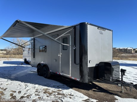 &lt;p&gt;&lt;span style=&quot;font-family: arial, helvetica, sans-serif; font-size: 18px;&quot;&gt;New 2024 8.5x20 Colorado Off Road Cargo Trailer for sale.&amp;nbsp; Trailer features:&lt;/span&gt;&lt;/p&gt;
&lt;p&gt;&lt;span style=&quot;font-family: arial, helvetica, sans-serif; font-size: 18px;&quot;&gt;2 - 5200lb. torsion axles with electric brakes&lt;/span&gt;&lt;br&gt;&lt;span style=&quot;font-family: arial, helvetica, sans-serif; font-size: 18px;&quot;&gt;Rear ramp door with spring assist close and cam bars&lt;br&gt;Rear Deck Option&lt;/span&gt;&lt;br&gt;&lt;span style=&quot;font-family: arial, helvetica, sans-serif; font-size: 18px;&quot;&gt;RV door with screen door&amp;nbsp;&lt;/span&gt;&lt;br&gt;&lt;span style=&quot;font-family: arial, helvetica, sans-serif; font-size: 18px;&quot;&gt;Fold down RV step&lt;/span&gt;&lt;br&gt;&lt;span style=&quot;font-family: arial, helvetica, sans-serif; font-size: 14pt;&quot;&gt;Removable coupler&lt;br&gt;Electric Jack&lt;/span&gt;&lt;br&gt;&lt;span style=&quot;font-family: arial, helvetica, sans-serif; font-size: 18px;&quot;&gt;Blackout package&lt;/span&gt;&lt;br&gt;&lt;span style=&quot;font-family: arial, helvetica, sans-serif; font-size: 18px;&quot;&gt;4 D-rings&lt;/span&gt;&lt;br&gt;&lt;span style=&quot;font-family: arial, helvetica, sans-serif; font-size: 18px;&quot;&gt;LED exterior running lights&lt;/span&gt;&lt;br&gt;&lt;span style=&quot;font-family: arial, helvetica, sans-serif; font-size: 18px;&quot;&gt;2 LED exterior load/spot lights&lt;/span&gt;&lt;br&gt;&lt;span style=&quot;font-family: arial, helvetica, sans-serif; font-size: 18px;&quot;&gt;5 LED exterior party lights&lt;/span&gt;&lt;br&gt;&lt;span style=&quot;font-family: arial, helvetica, sans-serif; font-size: 18px;&quot;&gt;9 LED interior puck lights&lt;/span&gt;&lt;br&gt;&lt;span style=&quot;font-family: arial, helvetica, sans-serif; font-size: 18px;&quot;&gt;2 LED 4 foot interior ceiling lights&lt;/span&gt;&lt;br&gt;&lt;span style=&quot;font-family: arial, helvetica, sans-serif; font-size: 18px;&quot;&gt;3 - 18x44 slider windows with screens&lt;br&gt;&lt;/span&gt;&lt;span style=&quot;font-family: arial, helvetica, sans-serif; font-size: 18px;&quot;&gt;12 volt power awning &lt;/span&gt;&lt;br&gt;&lt;span style=&quot;font-family: arial, helvetica, sans-serif; font-size: 18px;&quot;&gt;Insulated floor, walls and ceiling&lt;/span&gt;&lt;br&gt;&lt;span style=&quot;font-family: arial, helvetica, sans-serif; font-size: 18px;&quot;&gt;Aluminium wall and ceiling liner&lt;/span&gt;&lt;br&gt;&lt;span style=&quot;font-family: arial, helvetica, sans-serif;&quot;&gt;&lt;span style=&quot;font-size: 18px;&quot;&gt;Rubber coin floor and ramp Nudo Down&lt;/span&gt;&lt;/span&gt;&lt;br&gt;&lt;span style=&quot;font-family: arial, helvetica, sans-serif; font-size: 18px;&quot;&gt;7 foot 6 inches interior height&lt;/span&gt;&lt;br&gt;&lt;span style=&quot;font-family: arial, helvetica, sans-serif; font-size: 18px;&quot;&gt;30 amp power with 4 interior outlets and 1 exterior GFI&lt;br&gt;Detachable Cord&amp;nbsp;&lt;/span&gt;&lt;br&gt;&lt;span style=&quot;font-family: arial, helvetica, sans-serif; font-size: 18px;&quot;&gt;A/C unit with heat strip&amp;nbsp;&lt;/span&gt;&lt;br&gt;&lt;span style=&quot;font-family: arial, helvetica, sans-serif; font-size: 18px;&quot;&gt;2 Deluxe 12 volt power fans&lt;/span&gt;&lt;br&gt;&lt;span style=&quot;font-family: arial, helvetica, sans-serif; font-size: 18px;&quot;&gt;Battery and box with battery charger&lt;br&gt;&lt;/span&gt;&lt;span style=&quot;font-family: arial, helvetica, sans-serif; font-size: 14pt;&quot;&gt;4 heavy duty scissor jacks&amp;nbsp;&lt;/span&gt;&lt;br&gt;&lt;span style=&quot;font-family: arial, helvetica, sans-serif; font-size: 18px;&quot;&gt;Stabilizer jacks&lt;/span&gt;&lt;br&gt;&lt;span style=&quot;font-family: arial, helvetica, sans-serif; font-size: 18px;&quot;&gt;Generator platform with box&lt;/span&gt;&lt;br&gt;&lt;span style=&quot;font-family: arial, helvetica, sans-serif; font-size: 18px;&quot;&gt;8x7 Roof rack with ladder&amp;nbsp;&lt;/span&gt;&lt;br&gt;&lt;span style=&quot;font-family: arial, helvetica, sans-serif; font-size: 18px;&quot;&gt;Extended hitch&lt;/span&gt;&lt;br&gt;&lt;span style=&quot;font-family: arial, helvetica, sans-serif; font-size: 18px;&quot;&gt;Triple tube tongue&lt;br&gt;3 Year Factory&amp;nbsp;Warranty&lt;/span&gt;&lt;br&gt;&lt;br&gt;&lt;/p&gt;
&lt;p&gt;&lt;span style=&quot;font-family: arial, helvetica, sans-serif; font-size: 18px;&quot;&gt;Dealer Stock #16643&lt;/span&gt;&lt;br&gt;&lt;span style=&quot;font-family: arial, helvetica, sans-serif; font-size: 18px;&quot;&gt;Year: 2024&lt;/span&gt;&lt;br&gt;&lt;span style=&quot;font-family: arial, helvetica, sans-serif; font-size: 18px;&quot;&gt;Make: Cargo Craft&lt;/span&gt;&lt;br&gt;&lt;span style=&quot;font-family: arial, helvetica, sans-serif; font-size: 18px;&quot;&gt;Model: 8.5x20&lt;/span&gt;&lt;br&gt;&lt;span style=&quot;font-family: arial, helvetica, sans-serif; font-size: 18px;&quot;&gt;Color: Matte Gray Blackout&lt;/span&gt;&lt;br&gt;&lt;span style=&quot;font-family: arial, helvetica, sans-serif; font-size: 18px;&quot;&gt;Weight: 5,200lbs.&lt;/span&gt;&lt;br&gt;&lt;span style=&quot;font-family: arial, helvetica, sans-serif; font-size: 18px;&quot;&gt;Payload Capacity: 4800lbs.&lt;/span&gt;&lt;/p&gt;
&lt;p&gt;&lt;span style=&quot;font-family: arial, helvetica, sans-serif; font-size: 18px;&quot;&gt;Give us a call we would like to earn your business 303-688-8485 - Not near us? Shipping options available with great rates! Call to inquire.&lt;/span&gt;&lt;/p&gt;