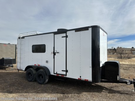 &lt;p&gt;&lt;span style=&quot;font-family: arial, helvetica, sans-serif; font-size: 16px;&quot;&gt;New 2024 7x18 Colorado OFF ROAD Toy Hauler. Trailer is equipped with the Moab package.&amp;nbsp; Trailer features:&lt;br&gt;&lt;br&gt;&lt;strong&gt;Transportation Damage Save Now!&amp;nbsp;&lt;/strong&gt;&lt;/span&gt;&lt;/p&gt;
&lt;p&gt;&lt;span style=&quot;font-family: arial, helvetica, sans-serif; font-size: 16px;&quot;&gt;&lt;br&gt;&lt;/span&gt;&lt;span style=&quot;font-family: arial, helvetica, sans-serif; font-size: 16px;&quot;&gt;2-5200lb. torsion axles with electric brakes&lt;/span&gt;&lt;br&gt;&lt;span style=&quot;font-family: arial, helvetica, sans-serif; font-size: 16px;&quot;&gt;Black out package&lt;/span&gt;&lt;br&gt;&lt;span style=&quot;font-family: arial, helvetica, sans-serif; font-size: 16px;&quot;&gt;32 inch Mudterrain tires&lt;/span&gt;&lt;br&gt;&lt;span style=&quot;font-family: arial, helvetica, sans-serif; font-size: 16px;&quot;&gt;16&quot; on center walls, ceiling, and floor&amp;nbsp;&lt;/span&gt;&lt;br&gt;&lt;span style=&quot;font-family: arial, helvetica, sans-serif; font-size: 16px;&quot;&gt;Front Generator Platform with enclosed box&lt;br&gt;&lt;/span&gt;&lt;span style=&quot;font-family: arial, helvetica, sans-serif; font-size: 16px;&quot;&gt;7x6 Aluminum roof rack and ladder&lt;/span&gt;&lt;br&gt;&lt;span style=&quot;font-family: arial, helvetica, sans-serif; font-size: 16px;&quot;&gt;Side door with RV lock and cam bar&lt;/span&gt;&lt;br&gt;&lt;span style=&quot;font-family: arial, helvetica, sans-serif; font-size: 16px;&quot;&gt;Fold down RV Step at side door&lt;/span&gt;&lt;br&gt;&lt;span style=&quot;font-family: arial, helvetica, sans-serif; font-size: 16px;&quot;&gt;Rear ramp door with spring assist close&amp;nbsp;&lt;br&gt;Rear deck option&lt;/span&gt;&lt;br&gt;&lt;span style=&quot;font-family: arial, helvetica, sans-serif; font-size: 16px;&quot;&gt;7 foot interior height&lt;/span&gt;&lt;br&gt;&lt;span style=&quot;font-family: arial, helvetica, sans-serif; font-size: 16px;&quot;&gt;Rubber Coin floor and ramp Nudo down&lt;/span&gt;&lt;br&gt;&lt;span style=&quot;font-family: arial, helvetica, sans-serif; font-size: 16px;&quot;&gt;Insulated walls and ceiling&lt;/span&gt;&lt;br&gt;&lt;span style=&quot;font-family: arial, helvetica, sans-serif; font-size: 16px;&quot;&gt;Aluminum wall and ceiling liner&lt;/span&gt;&lt;br&gt;&lt;span style=&quot;font-family: arial, helvetica, sans-serif; font-size: 16px;&quot;&gt;2 - 18x44 slider windows with screens&lt;/span&gt;&lt;br&gt;&lt;span style=&quot;font-family: arial, helvetica, sans-serif; font-size: 16px;&quot;&gt;Battery and box with battery charger&lt;/span&gt;&lt;br&gt;&lt;span style=&quot;font-family: arial, helvetica, sans-serif; font-size: 16px;&quot;&gt;30 amp power package with 6 interior outlets and 1 exterior GFI outlet&lt;br&gt;&lt;/span&gt;&lt;span style=&quot;font-family: arial, helvetica, sans-serif; font-size: 16px;&quot;&gt;Detachable cord&lt;/span&gt;&lt;br&gt;&lt;span style=&quot;font-family: arial, helvetica, sans-serif; font-size: 16px;&quot;&gt;Removable Coupler&lt;/span&gt;&lt;br&gt;&lt;span style=&quot;font-family: arial, helvetica, sans-serif; font-size: 16px;&quot;&gt;A/C unit with heat strip&lt;/span&gt;&lt;br&gt;&lt;span style=&quot;font-family: arial, helvetica, sans-serif; font-size: 16px;&quot;&gt;Deluxe 12 volt fan&lt;/span&gt;&lt;br&gt;&lt;span style=&quot;font-family: arial, helvetica, sans-serif; font-size: 16px;&quot;&gt;4 D-rings&lt;/span&gt;&lt;br&gt;&lt;span style=&quot;font-family: arial, helvetica, sans-serif; font-size: 16px;&quot;&gt;2 - 4 foot LED interior ceiling lights&lt;/span&gt;&lt;br&gt;&lt;span style=&quot;font-family: arial, helvetica, sans-serif; font-size: 16px;&quot;&gt;2 LED exterior party lights&lt;/span&gt;&lt;br&gt;&lt;span style=&quot;font-family: arial, helvetica, sans-serif; font-size: 16px;&quot;&gt;2 LED exterior spot/load lights&lt;/span&gt;&lt;br&gt;&lt;span style=&quot;font-family: arial, helvetica, sans-serif; font-size: 16px;&quot;&gt;6 LED interior puck lights&lt;/span&gt;&lt;span style=&quot;font-family: arial, helvetica, sans-serif; font-size: 16px;&quot;&gt;&lt;br&gt;&lt;/span&gt;&lt;span style=&quot;font-family: arial, helvetica, sans-serif; font-size: 16px;&quot;&gt;3 year factory warranty&lt;/span&gt;&lt;/p&gt;
&lt;p&gt;&lt;span style=&quot;font-family: arial, helvetica, sans-serif; font-size: 16px;&quot;&gt;Dealer Stock #16655&lt;/span&gt;&lt;br&gt;&lt;span style=&quot;font-family: arial, helvetica, sans-serif; font-size: 16px;&quot;&gt;Year: 2024&lt;/span&gt;&lt;br&gt;&lt;span style=&quot;font-family: arial, helvetica, sans-serif; font-size: 16px;&quot;&gt;Make: Off Road&amp;nbsp;&lt;/span&gt;&lt;br&gt;&lt;span style=&quot;font-family: arial, helvetica, sans-serif; font-size: 16px;&quot;&gt;Model: 7x18&lt;/span&gt;&lt;br&gt;&lt;span style=&quot;font-family: arial, helvetica, sans-serif; font-size: 16px;&quot;&gt;Color: White Blackout&amp;nbsp;&lt;/span&gt;&lt;br&gt;&lt;span style=&quot;font-family: arial, helvetica, sans-serif; font-size: 16px;&quot;&gt;Weight: 4800lbs.&lt;br&gt;&lt;/span&gt;&lt;/p&gt;
&lt;p&gt;&lt;span style=&quot;font-family: arial, helvetica, sans-serif; font-size: 16px;&quot;&gt;Give us a call we would like to earn your business 303-688-8485&lt;/span&gt;&lt;/p&gt;