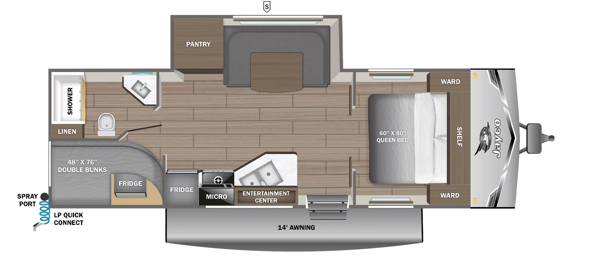Floorplan of 2026 Jayco Jay Flight SLX 245BHSW