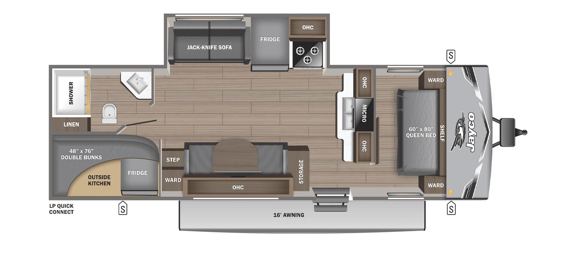 Floorplan of 2026 Jayco Jay Flight SLX 265BHSW