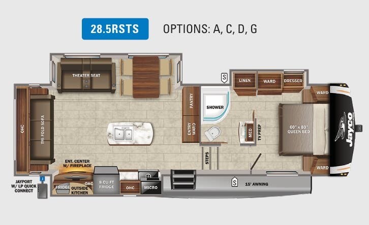 Floorplan of 2022 Jayco Eagle HT 28.5RSTS