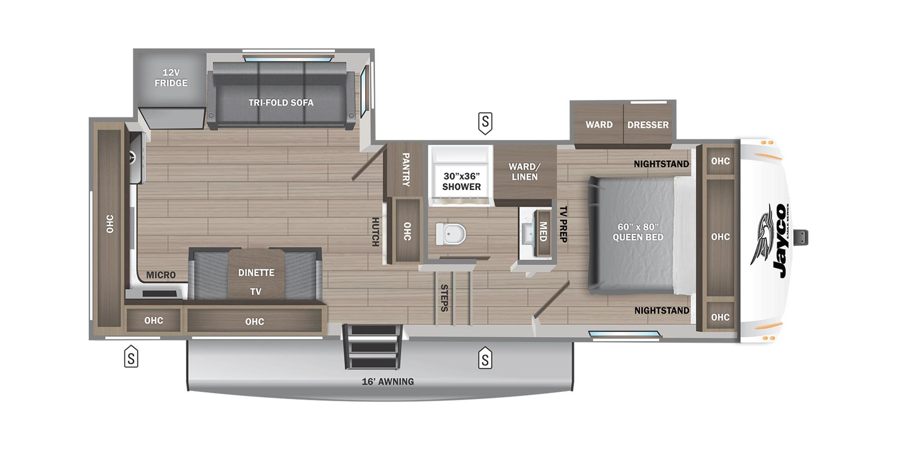 Floorplan of 2026 Jayco Eagle SLE 24MLE