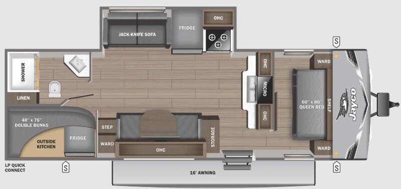 Floorplan of 2025 Jayco Jay Flight SLX 265BHSW