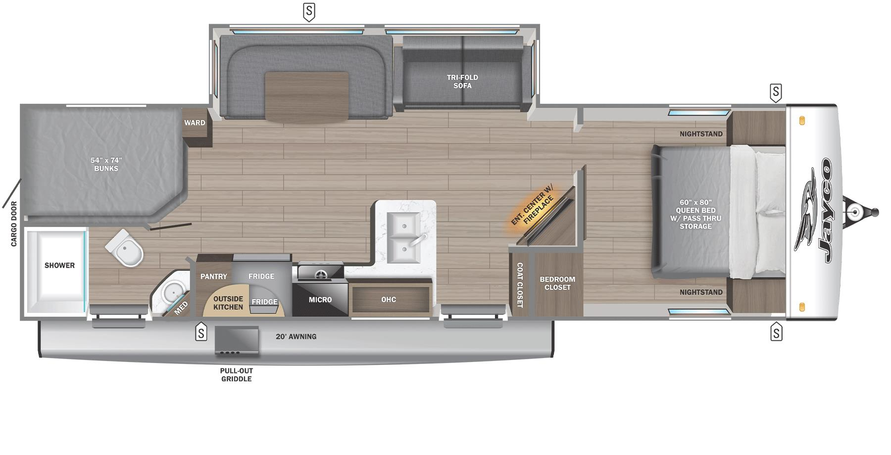 Floorplan of 2026 Jayco Jay Feather 29BHB