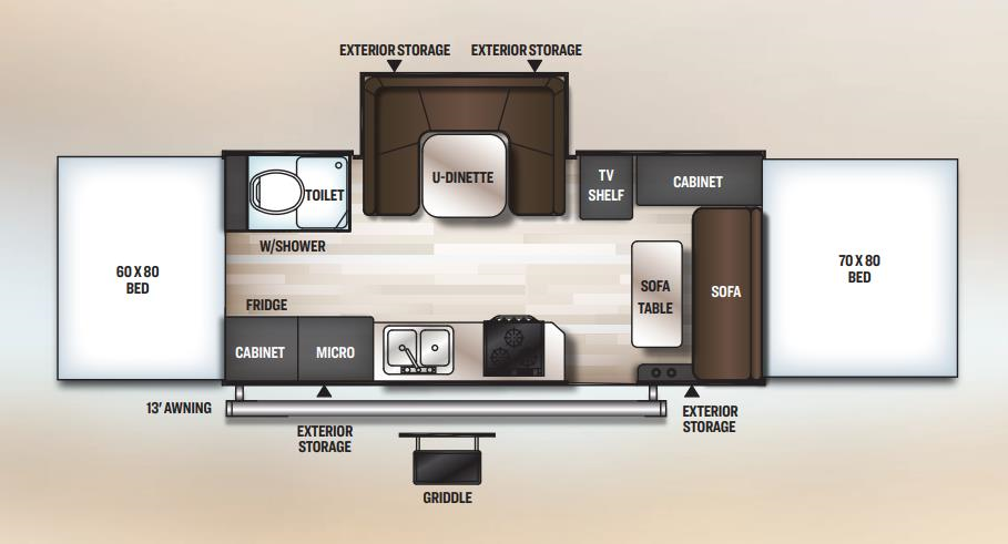 Floorplan of 2022 Forest River Rockwood High Wall HW296
