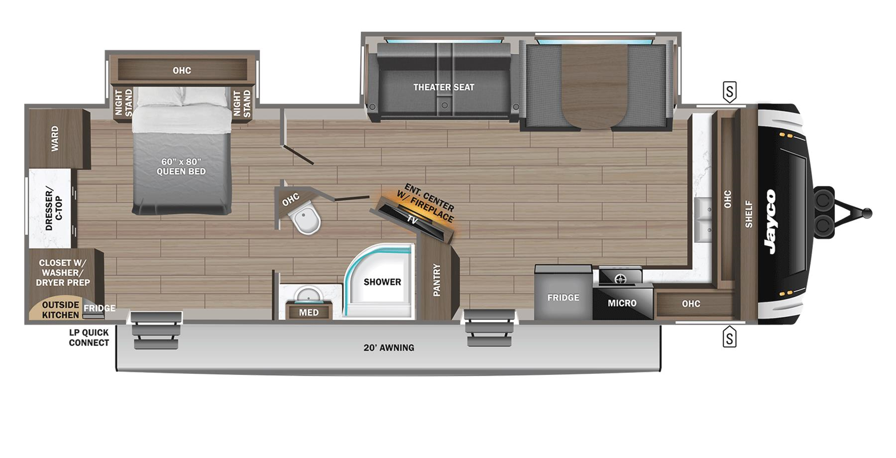 Floorplan of 2026 Jayco Jay Feather 26FK