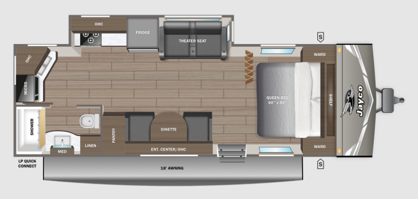 Floorplan of 2027 Jayco Jay Flight 225MLSW