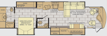 Floorplan of 2016 Fleetwood Discovery 40E
