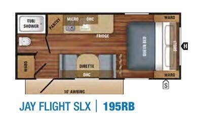 Floorplan of 2018 Jayco Jay Flight SLX 7 195RB