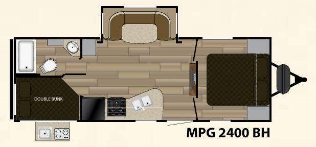 Floorplan of 2017 Cruiser RV MPG 2400BH