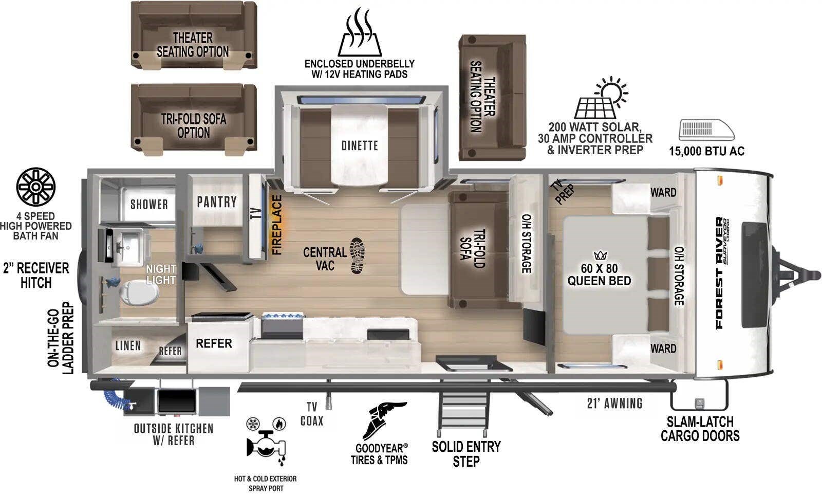 Floorplan of 2025 Forest River Surveyor Legend 252RBLE
