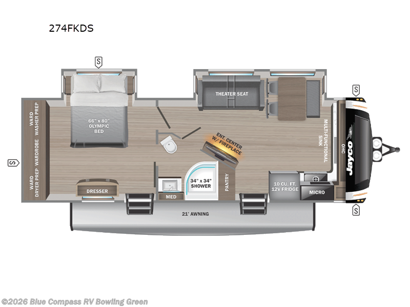 2025 Jayco Eagle HT 274FKDS - New Travel Trailer For Sale by Blue Compass RV Bowling Green in Bowling Green, Kentucky features Slideout