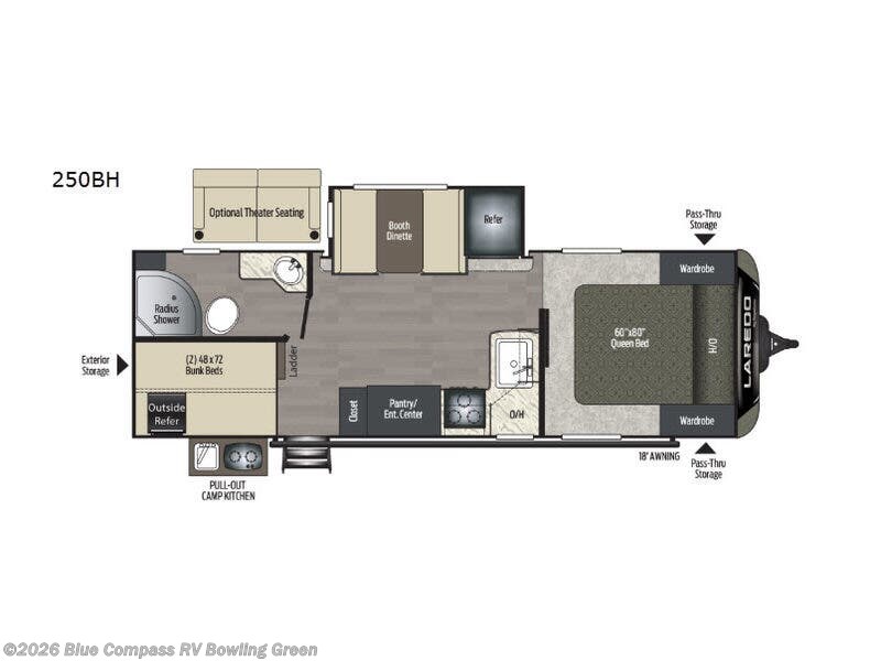 2019 Keystone Laredo 250BH - Used Travel Trailer For Sale by Blue Compass RV Bowling Green in Bowling Green, Kentucky features Slideout