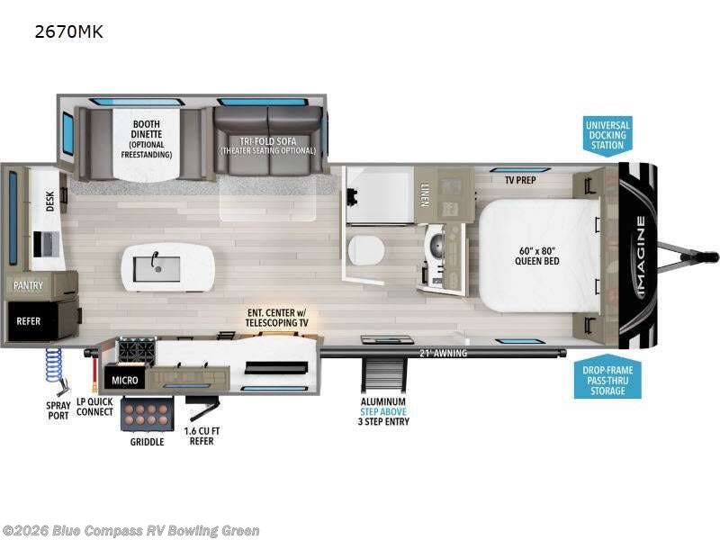 2024 Grand Design Imagine 2670MK - Used Travel Trailer For Sale by Blue Compass RV Bowling Green in Bowling Green, Kentucky features Slideout