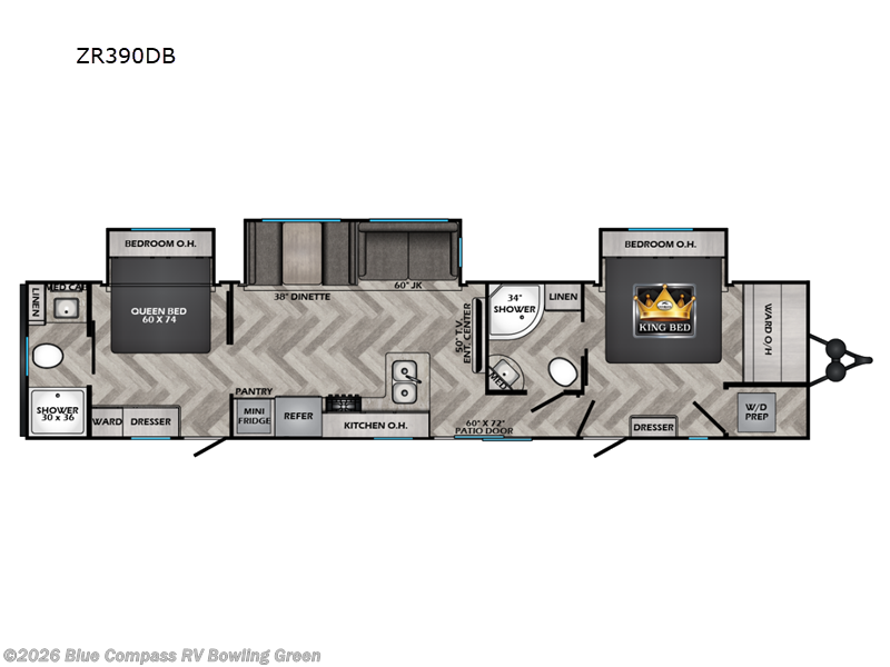2023 CrossRoads Zinger 390DB - Used Travel Trailer For Sale by Blue Compass RV Bowling Green in Bowling Green, Kentucky features Slideout