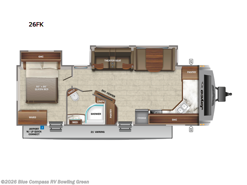 2023 Jayco White Hawk 26FK - Used Travel Trailer For Sale by Blue Compass RV Bowling Green in Bowling Green, Kentucky features Slideout