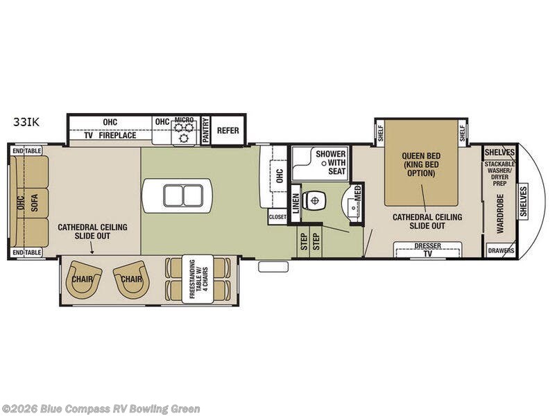 2017 Forest River Cedar Creek Silverback 33IK - Used Fifth Wheel For Sale by Blue Compass RV Bowling Green in Bowling Green, Kentucky features Slideout