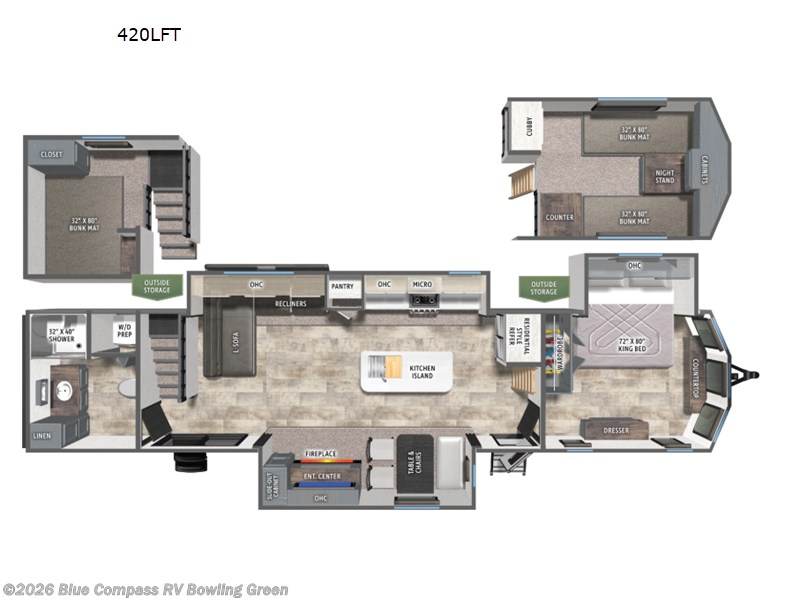 2027 Forest River Puma Vista 420LFT - New Destination Trailer For Sale by Blue Compass RV Bowling Green in Bowling Green, Kentucky features Slideout