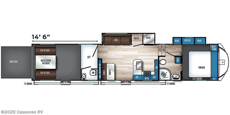 Floorplan of 2023 Forest River Vengeance Rogue Armored 4007