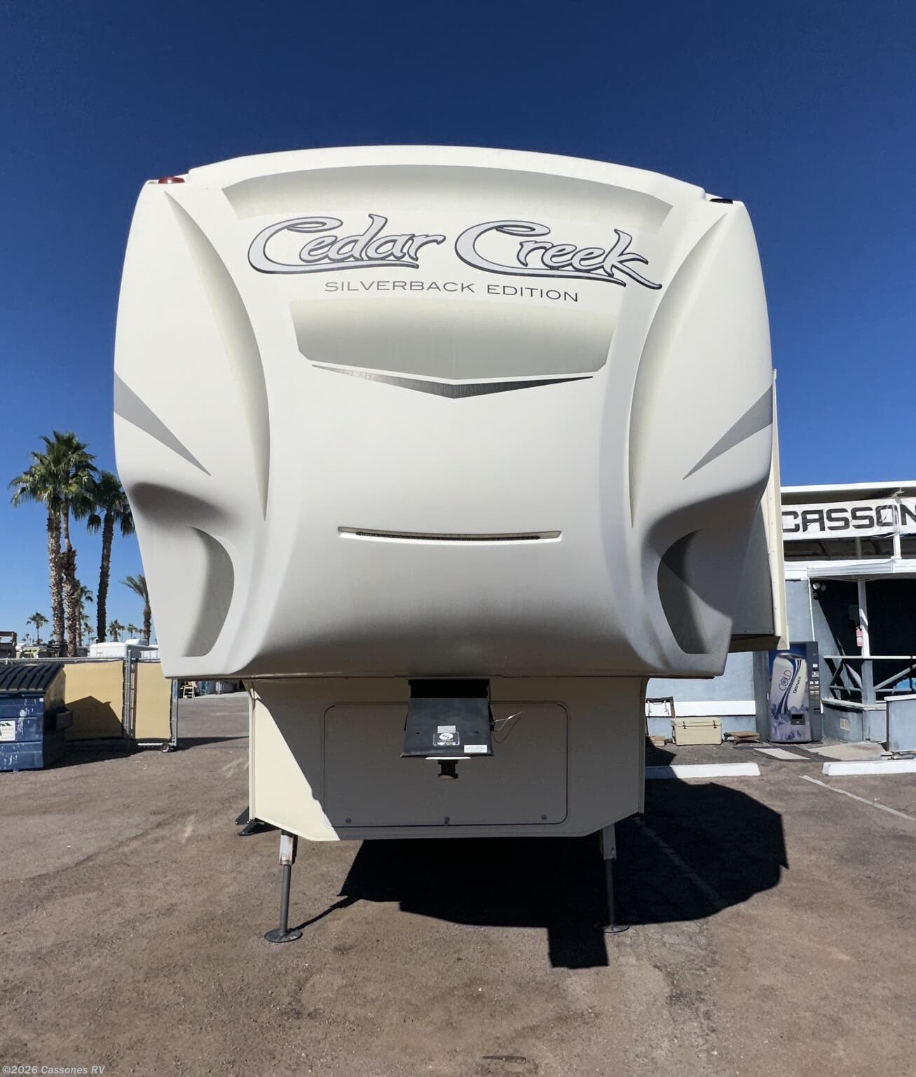 2018 Forest River Cedar Creek Silverback 29RE - Used Fifth Wheel For Sale by Cassones RV in Mesa, Arizona features Furnace, Air Conditioning, TV, Leveling Jacks, Smoke Detector
