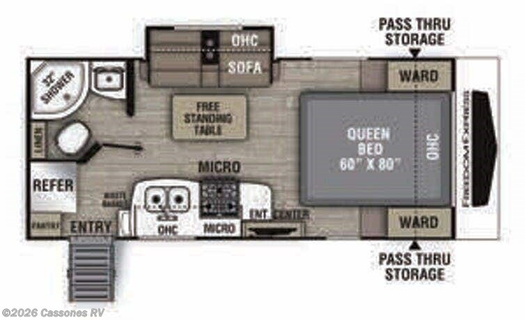 Floorplan of 2020 Coachmen Freedom Express Ultra Lite 192 RBS