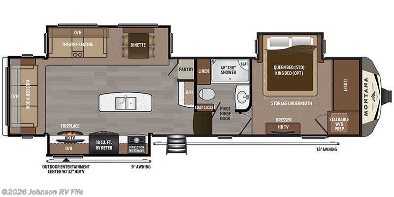 2018 Keystone Montana 3160RL - Used Fifth Wheel For Sale by Johnson RV Fife in Fife, Washington