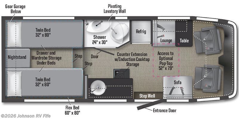 2026 Winnebago Ekko Sprinter 23B - New Class C For Sale by Johnson RV Fife in Fife, Washington