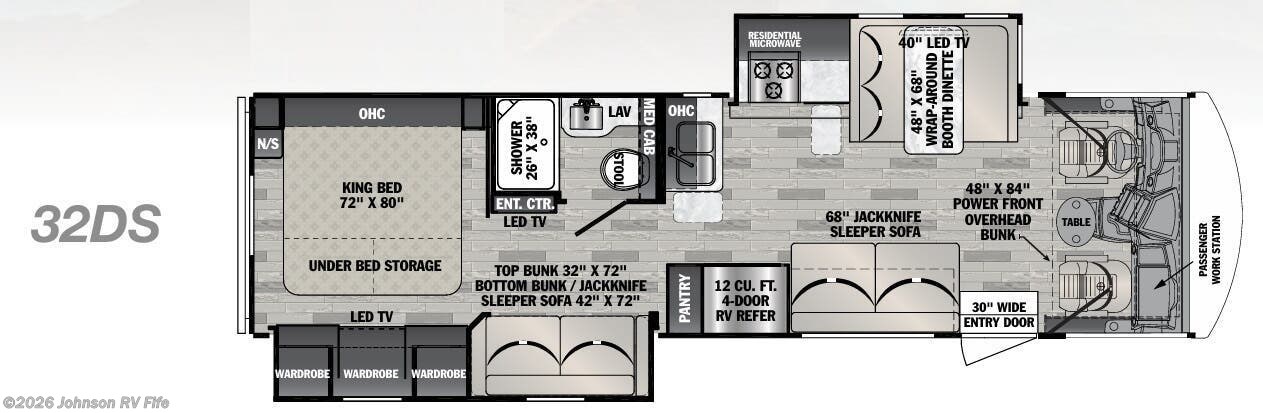 2021 FOREST RIVER FR3 32DS Floorplan