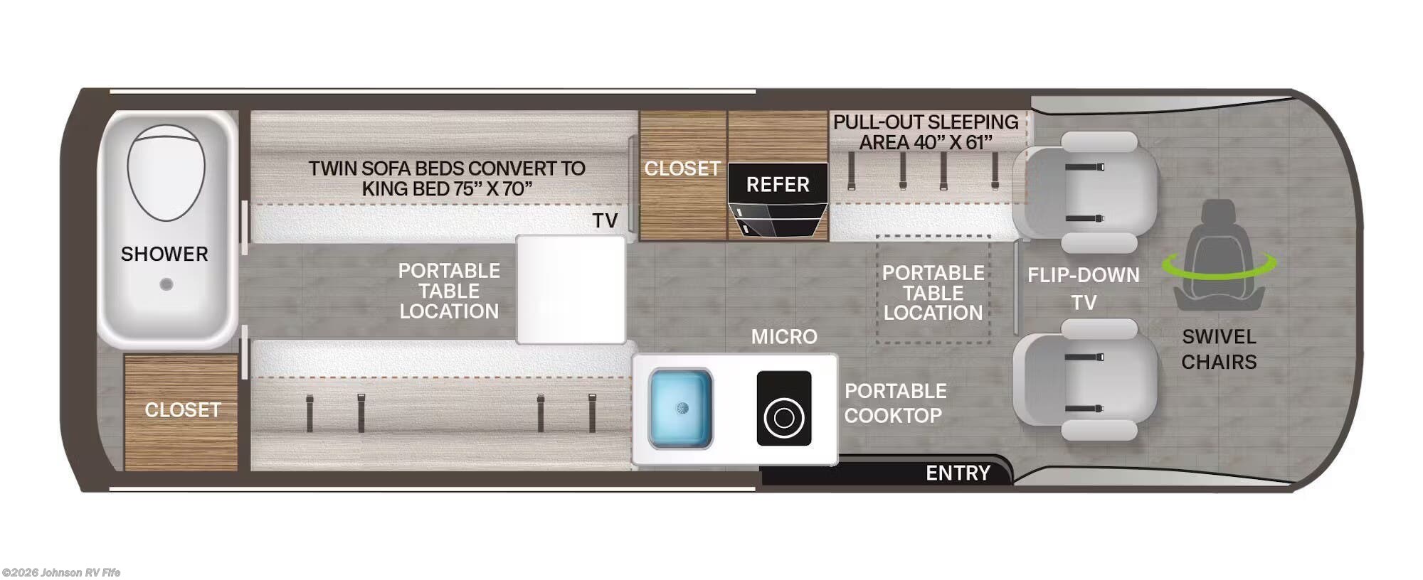 2026 Thor Motor Coach TRANQUILITY 24A Floorplan