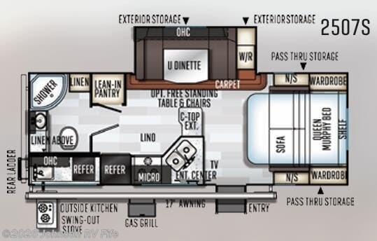 2019 Forest River Rockwood Mini Lite 2507S Floorplan