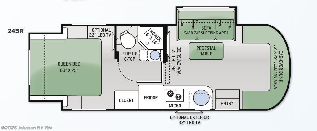 2015 Thor Motor Coach Citation Sprinter 24SR Floorplan