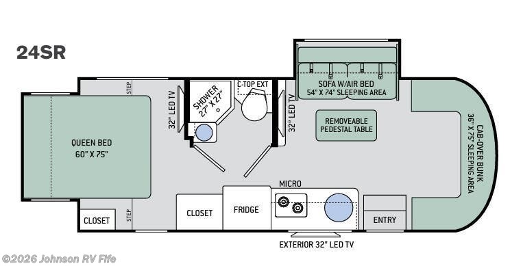 2017 Thor Motor Coach Siesta Sprinter 24SR Floorplan
