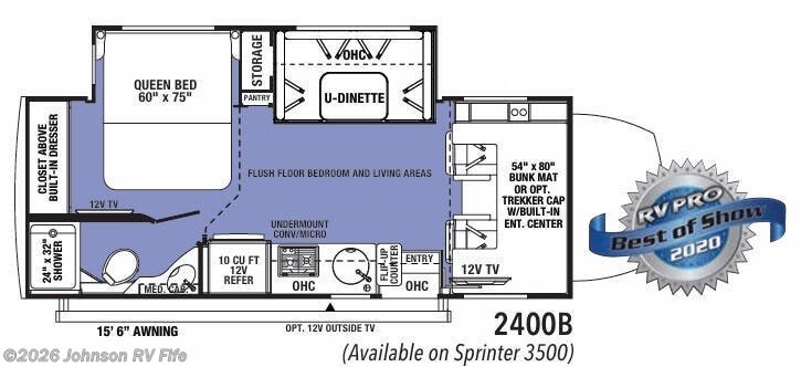 2022 FOREST RIVER Sunseeker MBS 2400B Floorplan