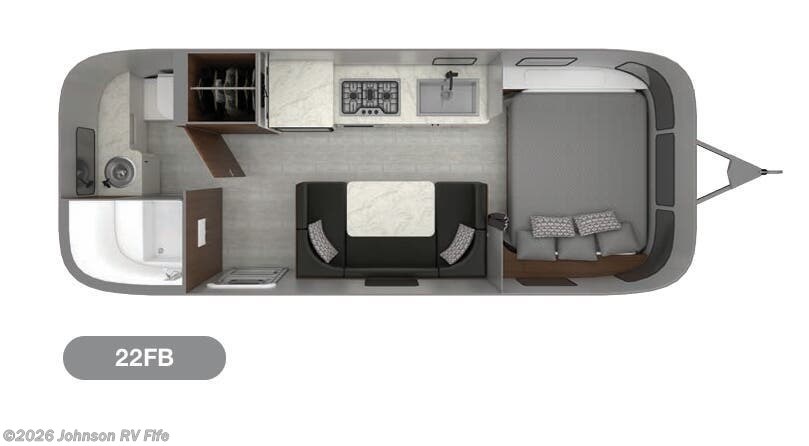 2022 AIRSTREAM Caravel 22FB Floorplan