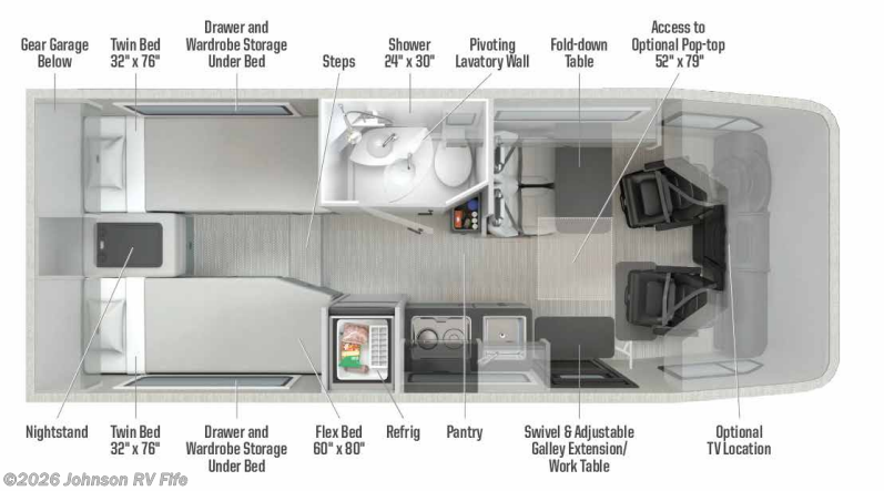 2027 WINNEBAGO Ekko 22A Floorplan