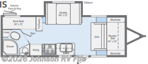 2019 WINNEBAGO Micro Minnie 2306BHS Floorplan